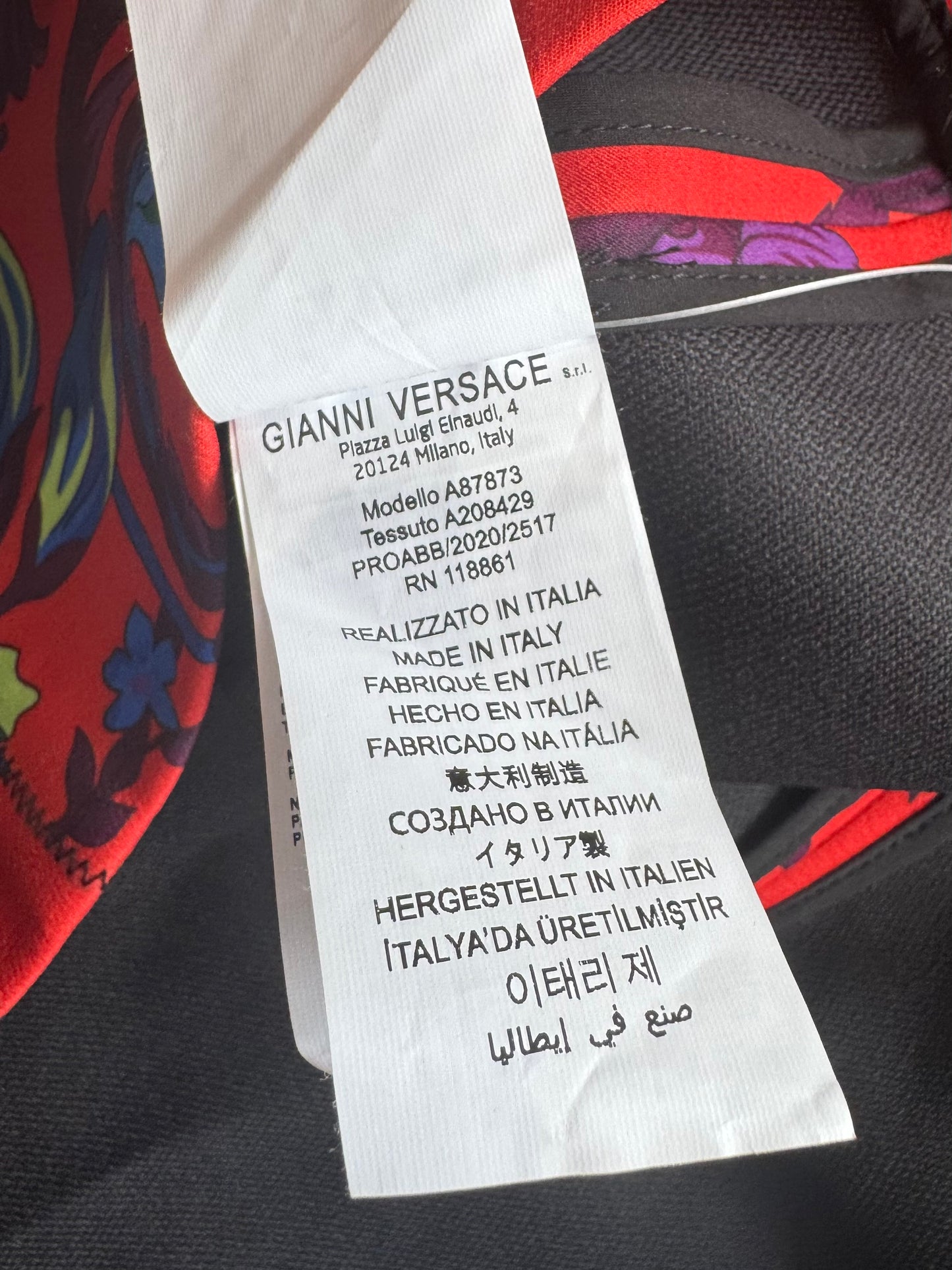 Versace multi print mini dress - size L