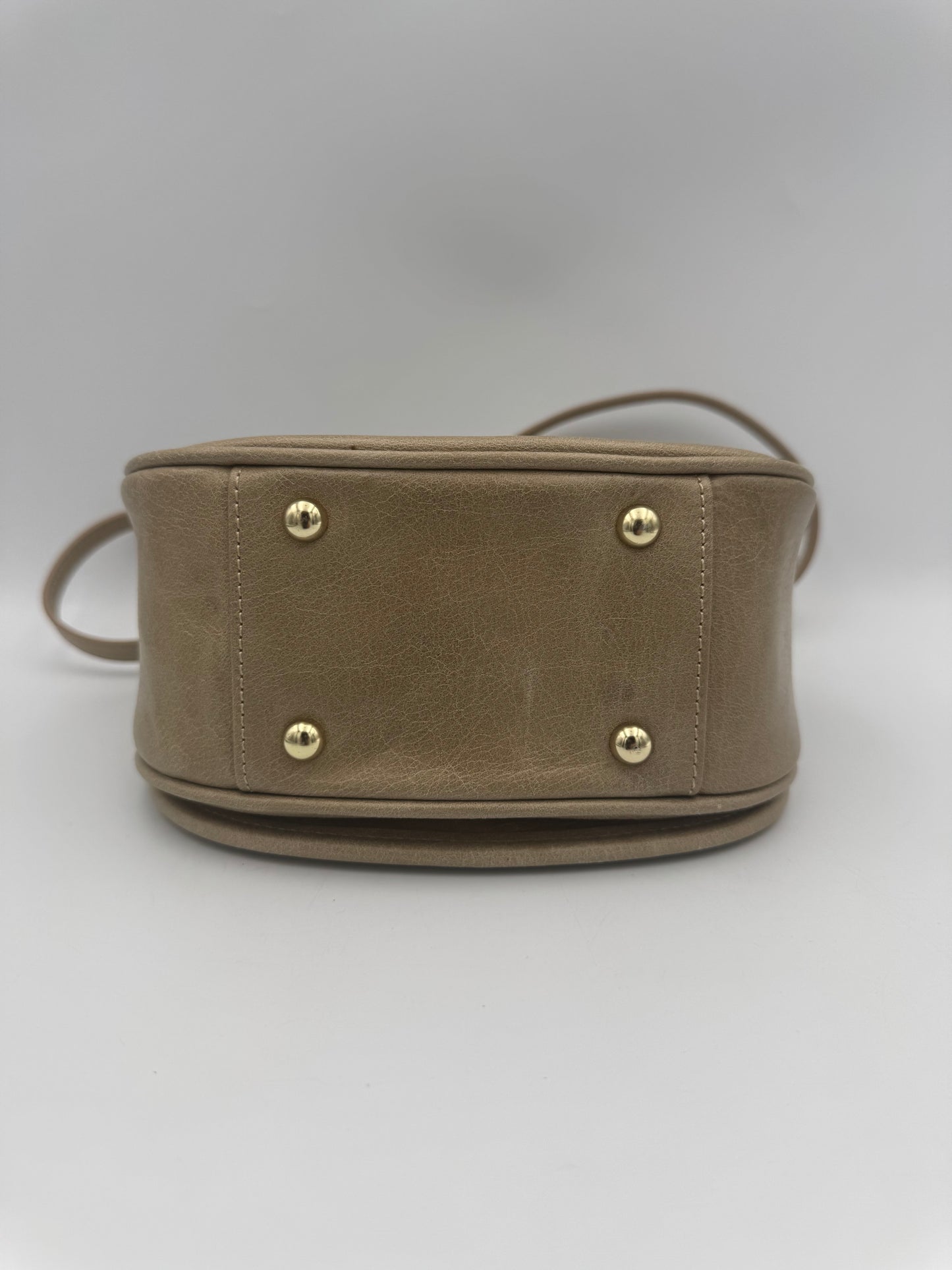 Taupe Leather Crossbody