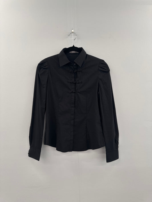 G2000 Black Tang Button Shirt - size S