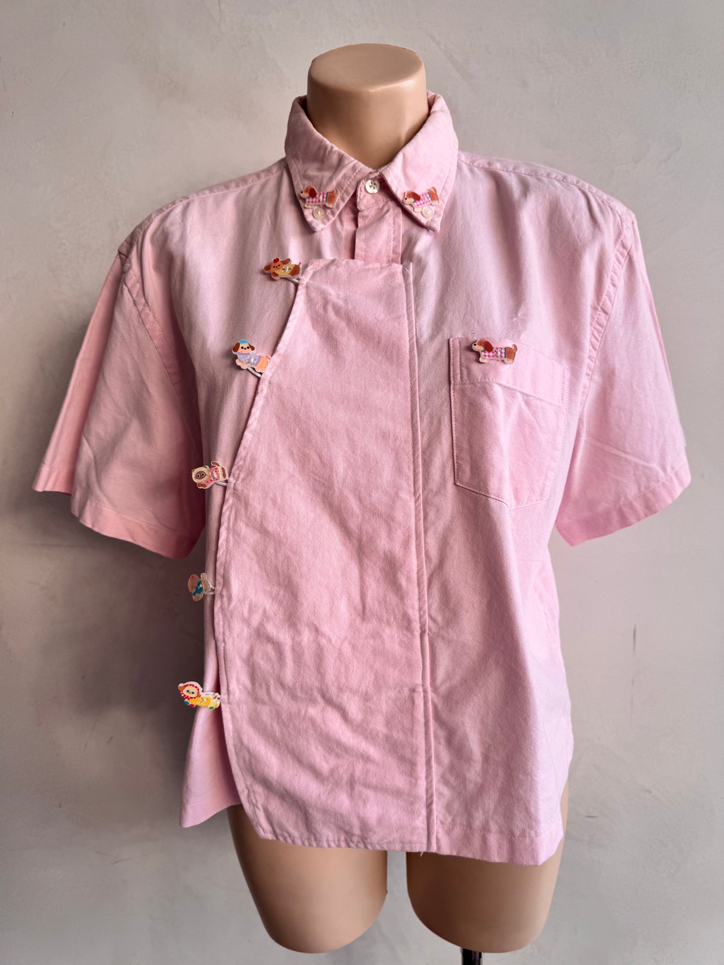 Upcycled Gap pink shirt - size L