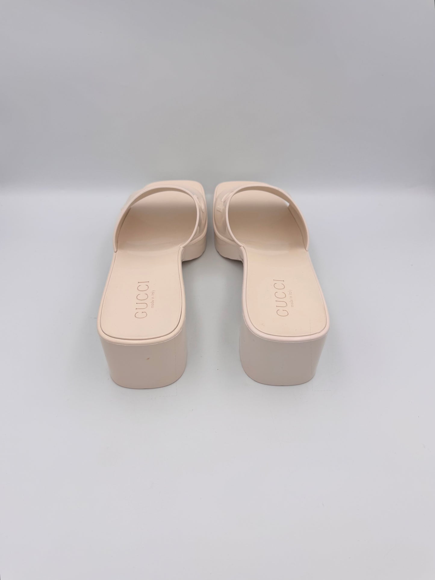 GUCCI Rubber Platform Sandals Size 39