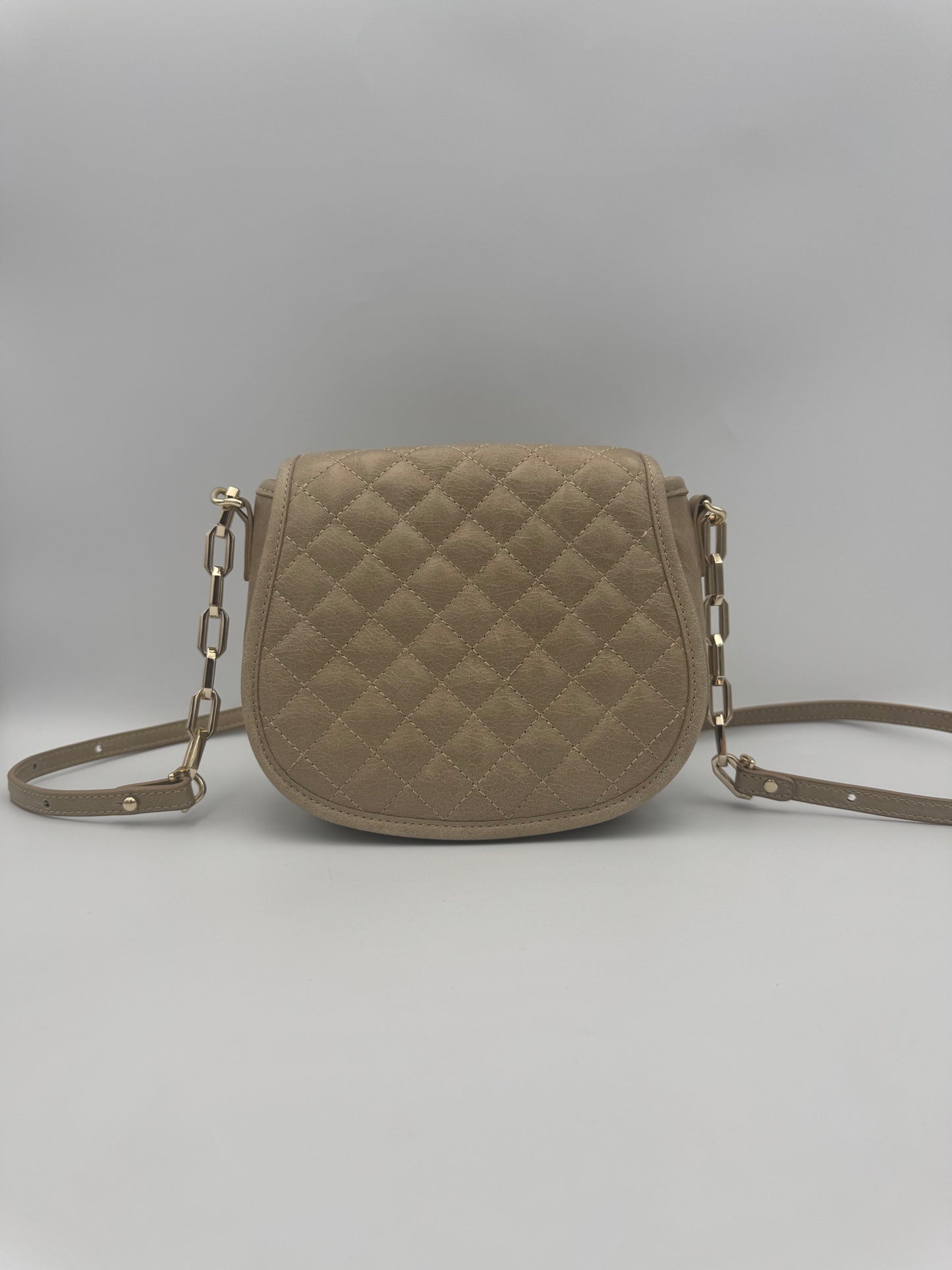 Taupe Leather Crossbody