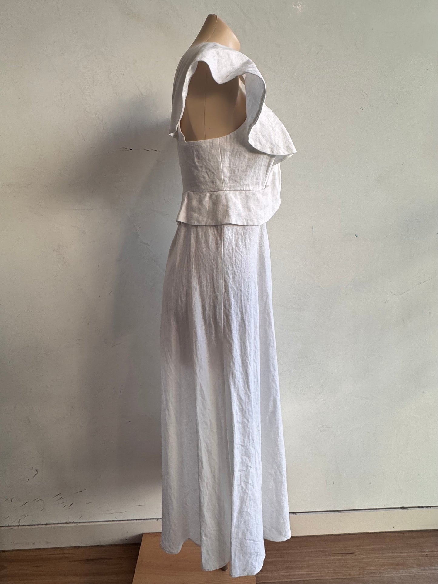Seed Whisper White Linen dress NWT - size 8