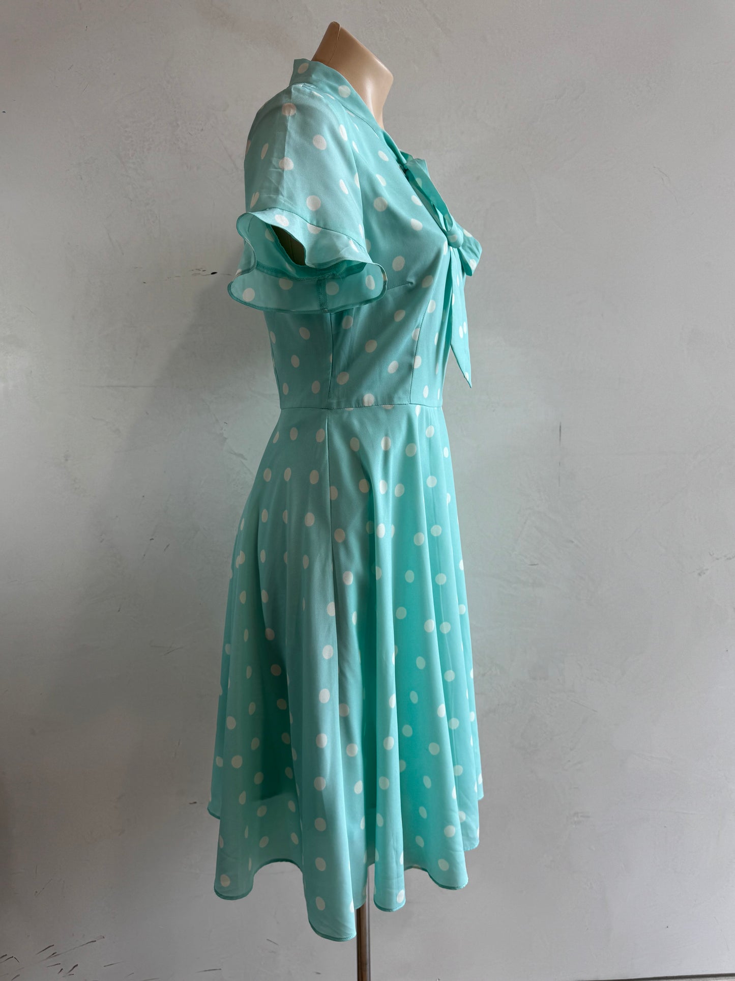 Alannah Hill blue polka dot dress - size 10