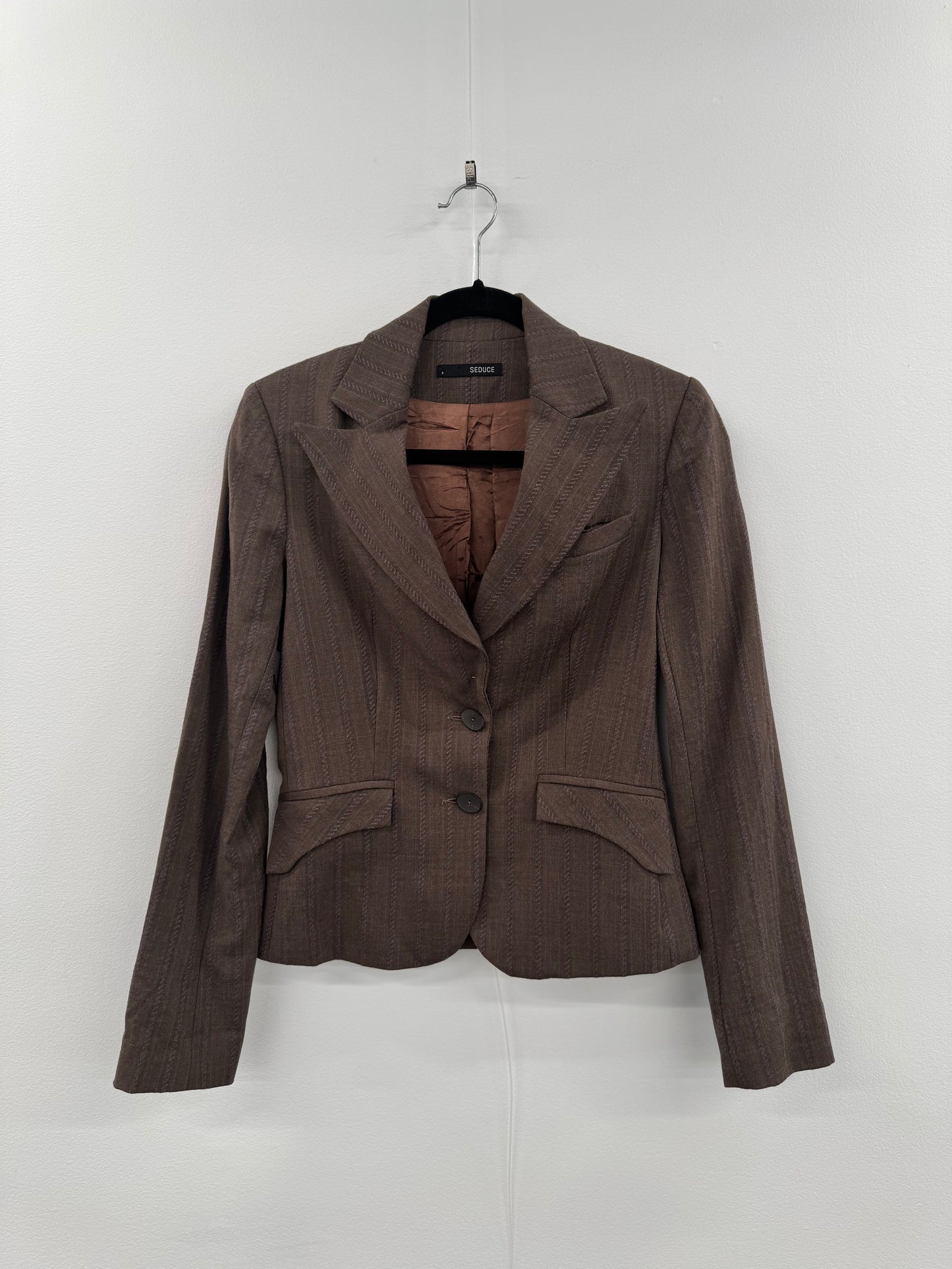 Seduce Taupe Wool Jacket - Size 6
