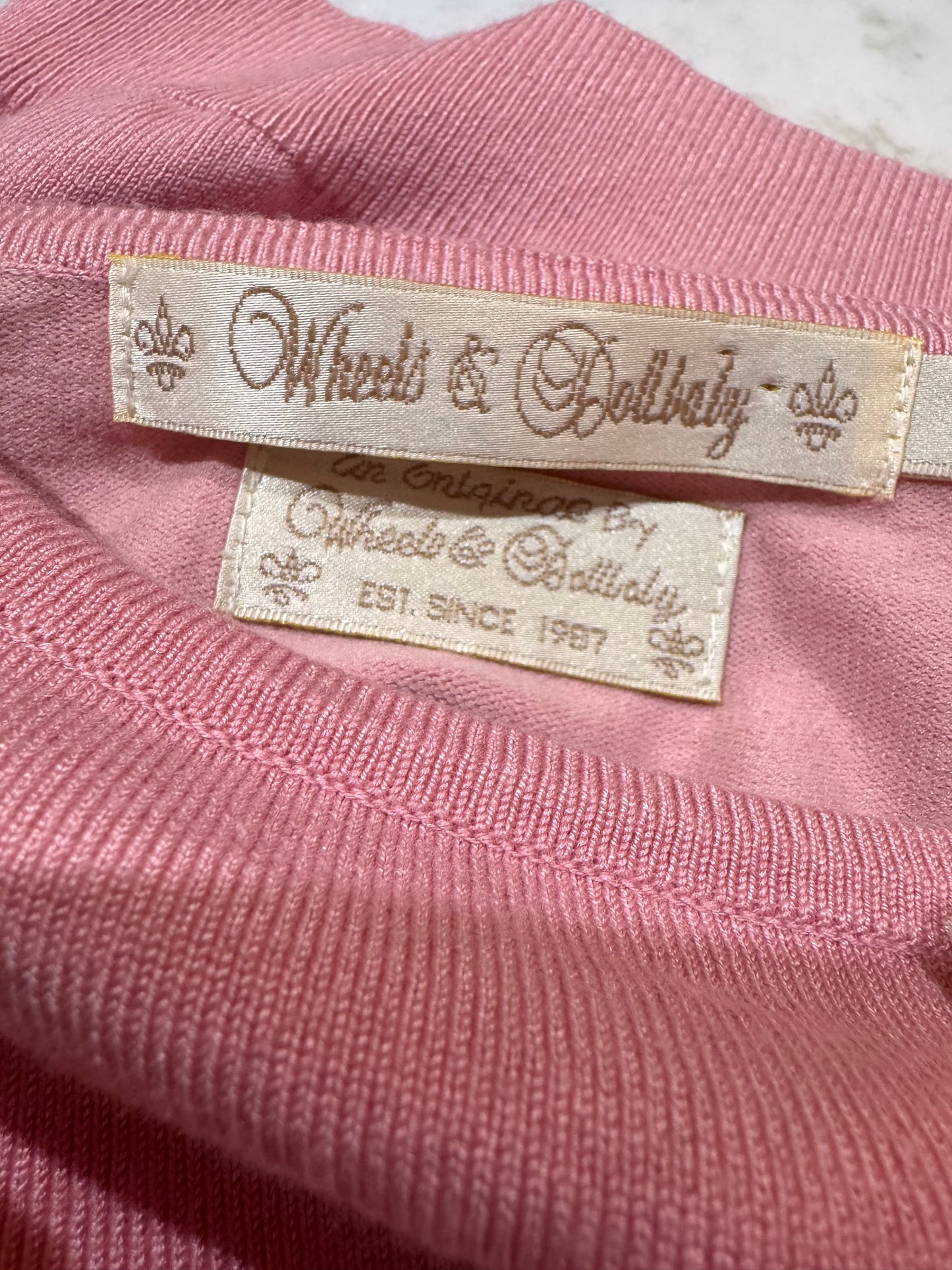 Wheels & DollBaby pink knit top - size 8