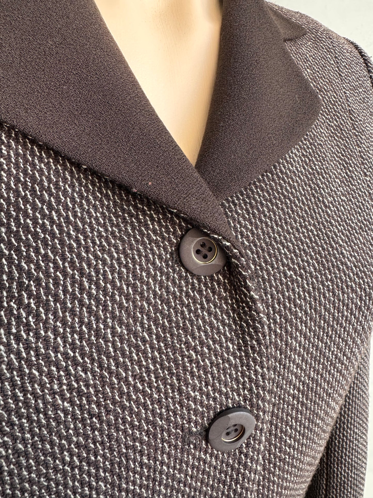 Vintage Cathay Brown Wool Blend Jacket - size S