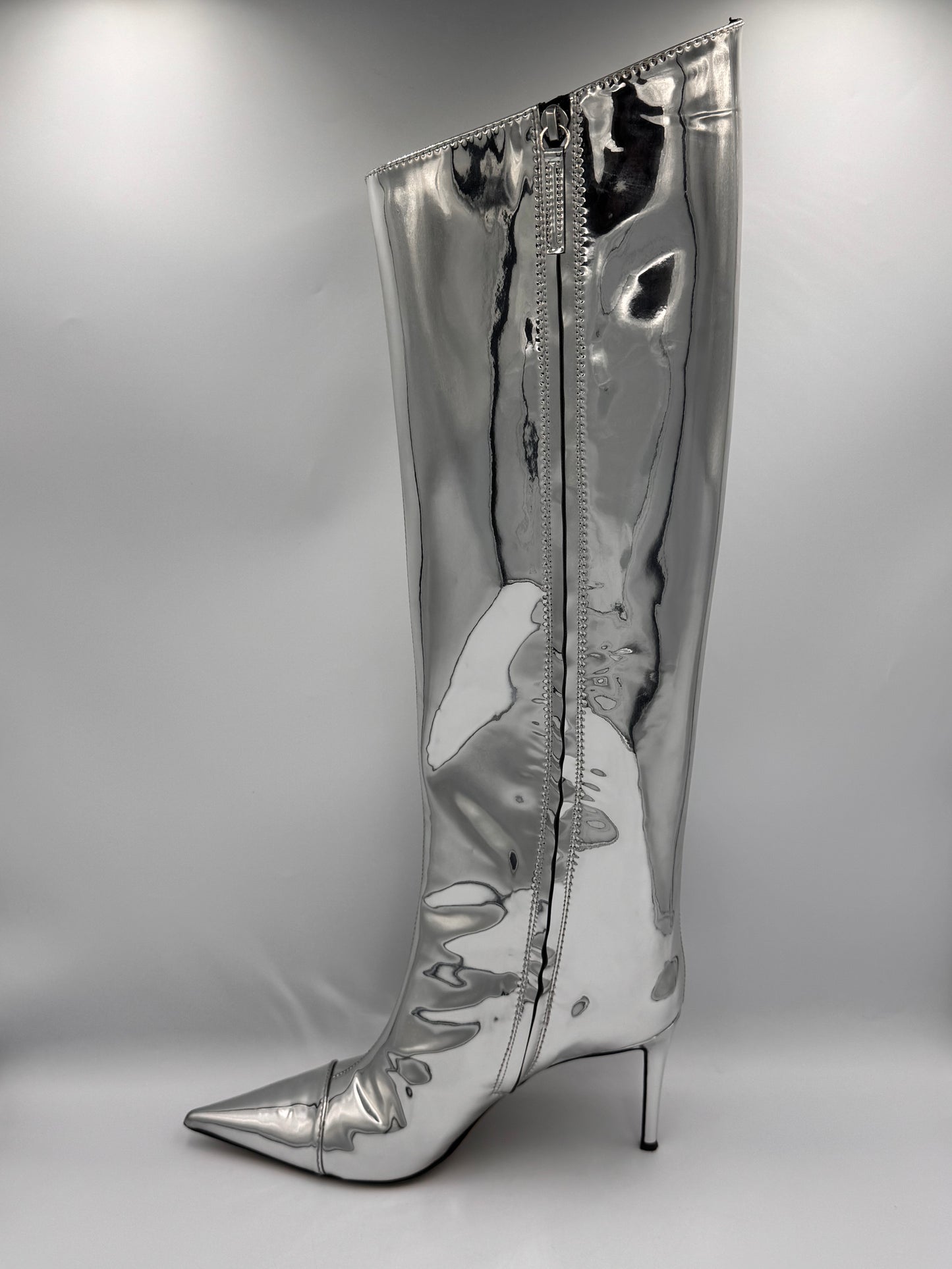 ALEXANDRE VAULTHIER Silver Knee-High Boots size 39