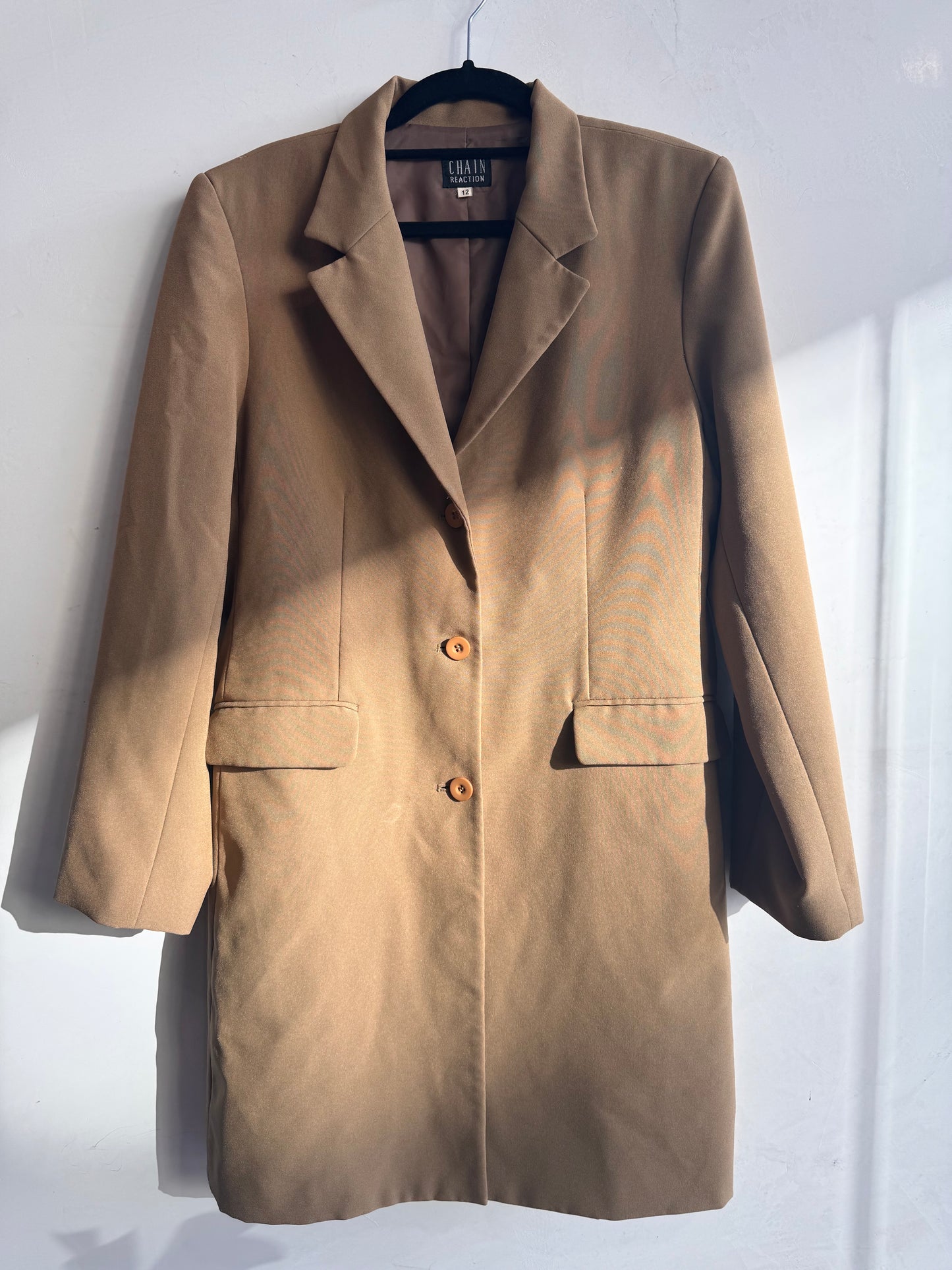 Vintage Chain Reaction beige Long Blazer - size 12