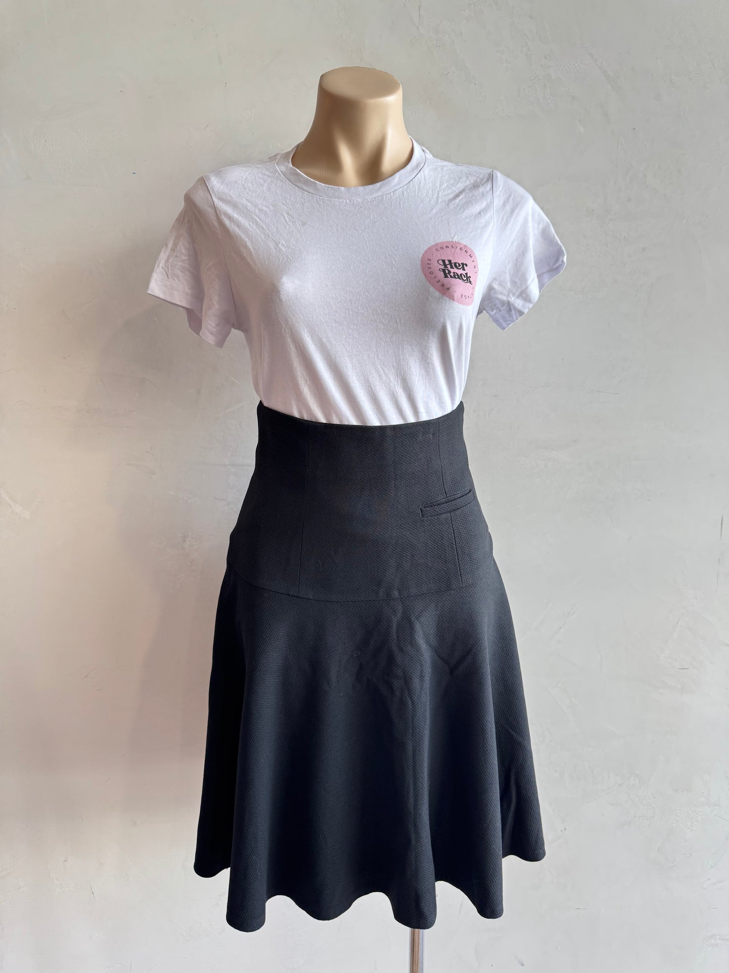 Vintage Zone black high waisted wool Skirt - size S