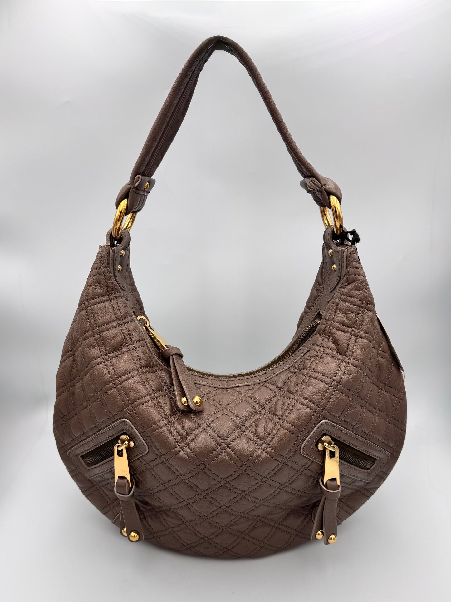 MARC JACOBS Hobo Banana Calf Leather Bag in Mouse