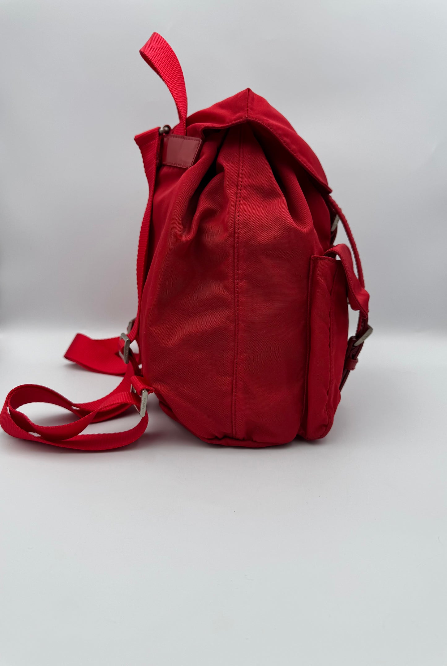 PRADA Red Vela Small Backpack