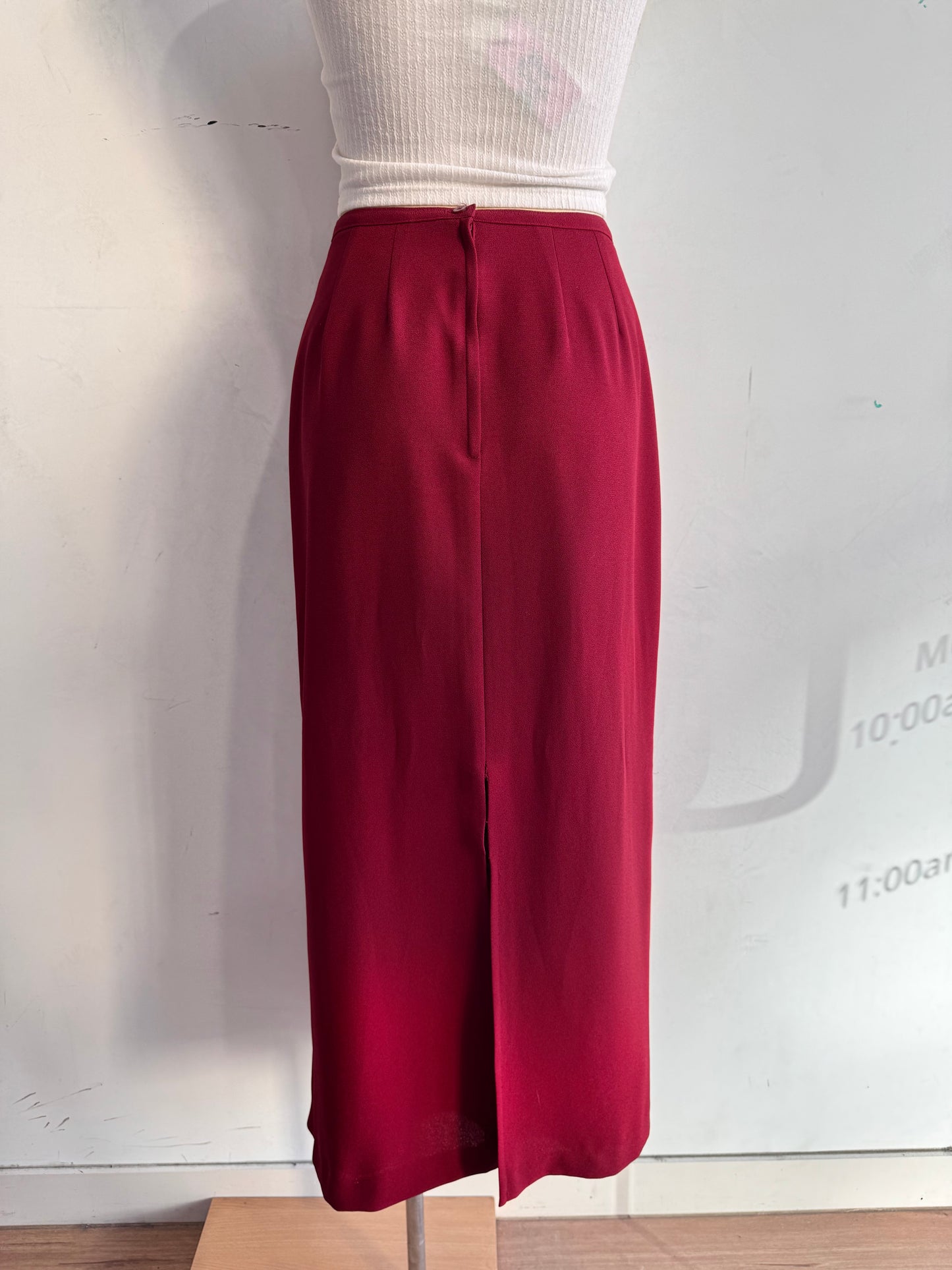 Vintage Jacqui E Red Maxi Skirt With Slits - size M