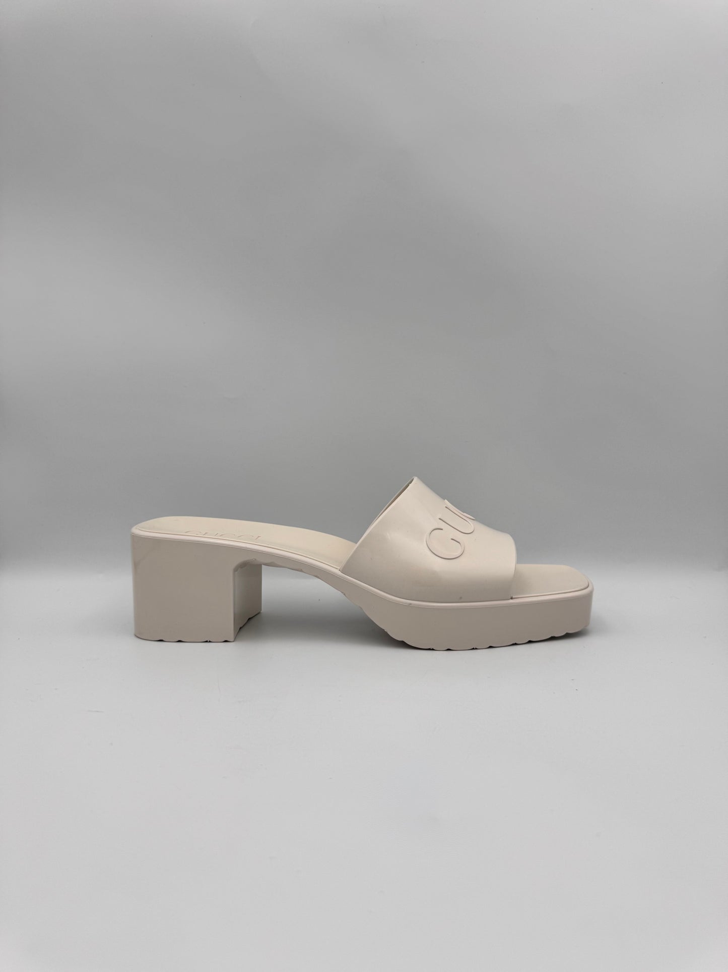 GUCCI Rubber Platform Sandals Size 39