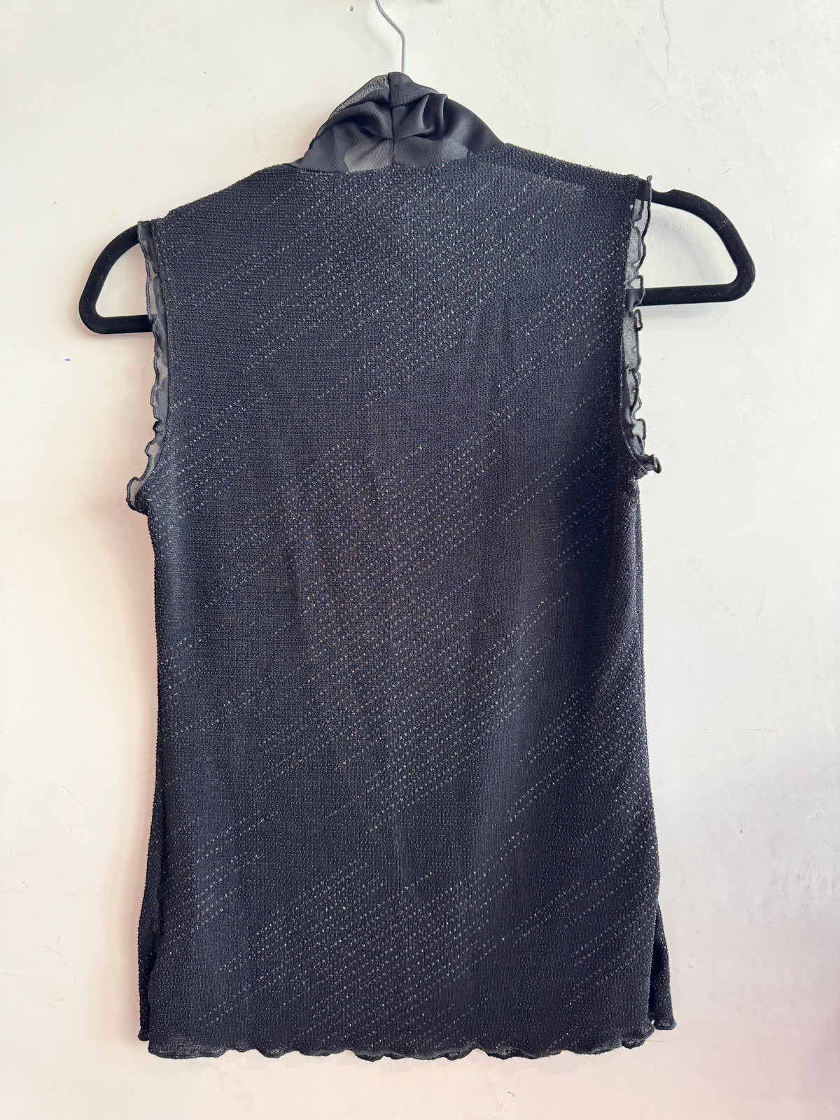 Vintage Review Black Sparkly Sleeveless Top - size 8