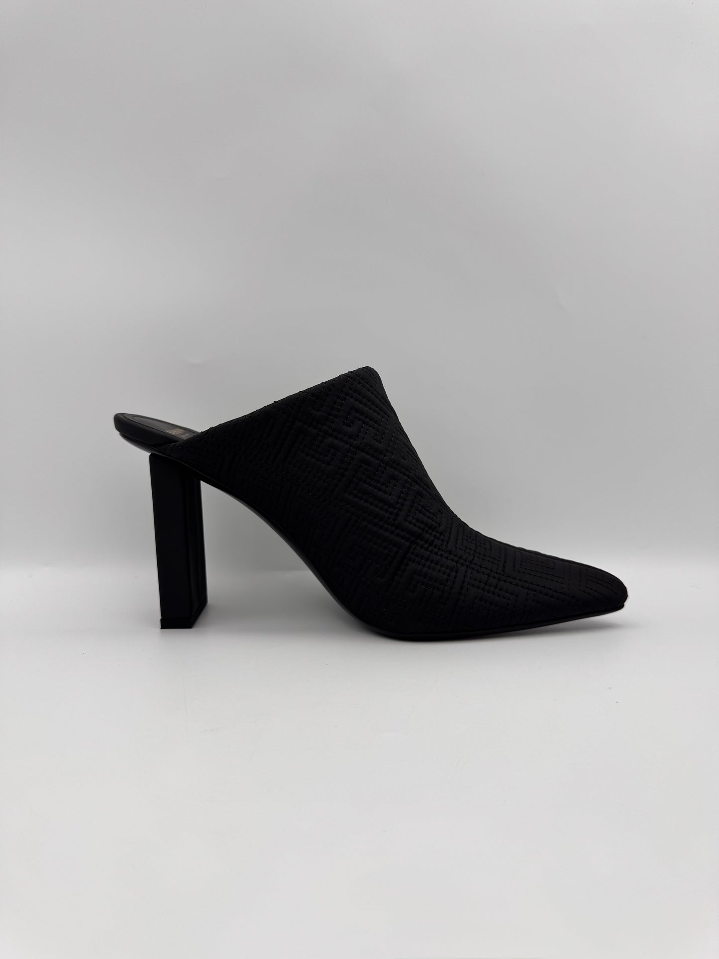Balmain Black Ulla Monogram Quilted Mules Size 39