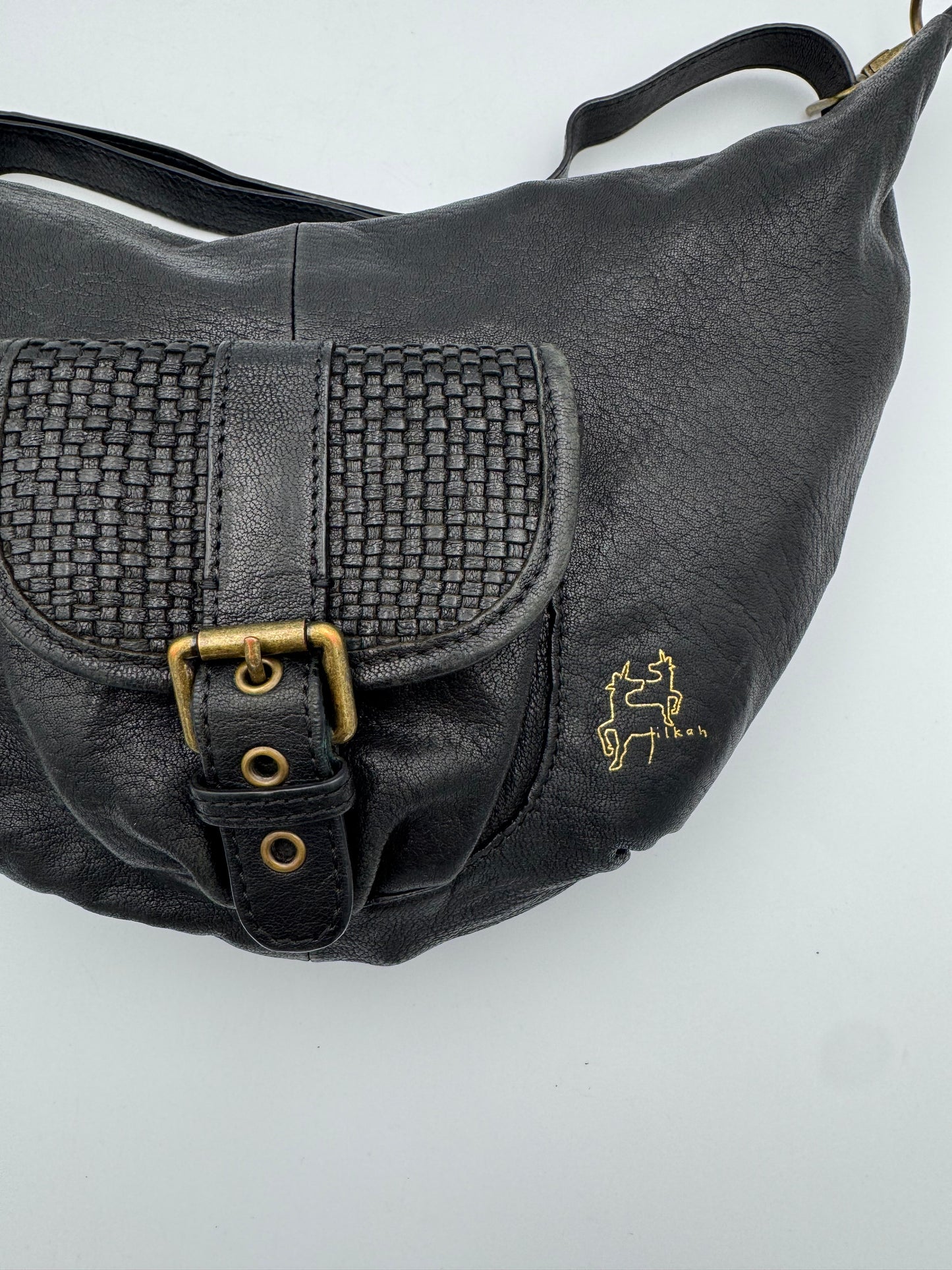 Tilkah Black Leather Sling Bag
