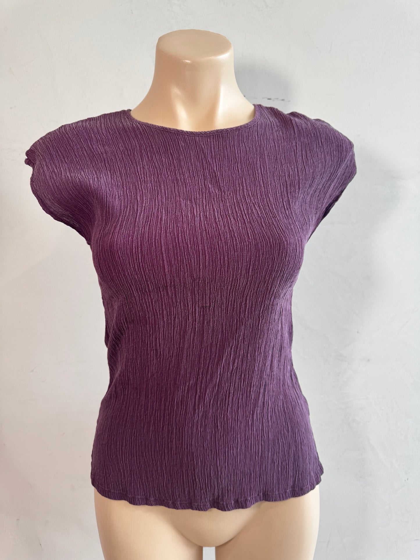 Schonmore Purple silk Crinkle Top - size S