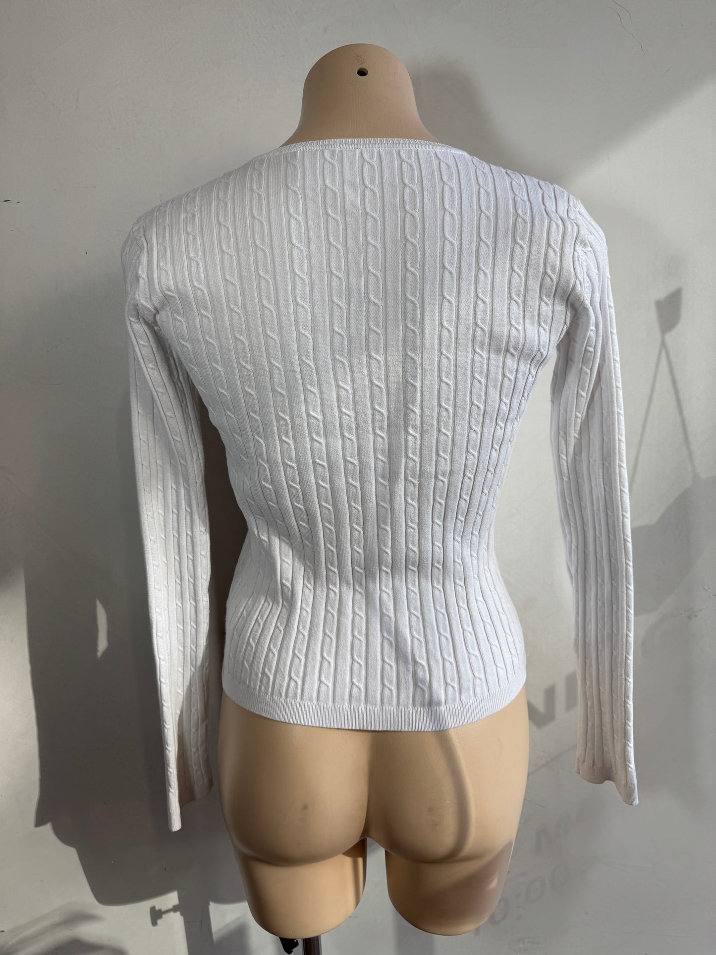 Vintage BlissBlass white cable knit top - size S
