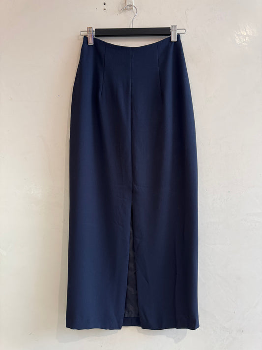 Vintage Contents navy midi pencil skirt - size 8