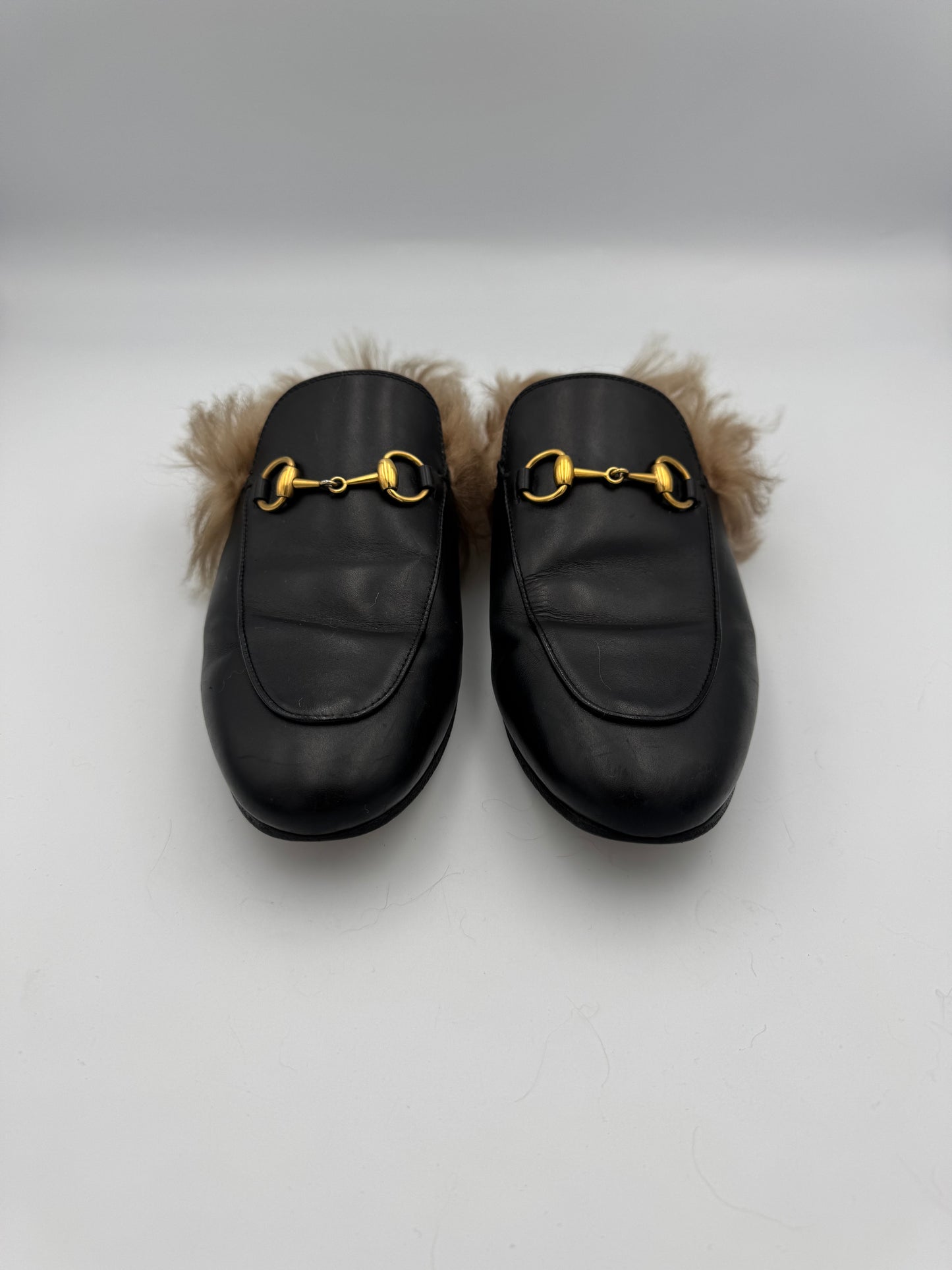 GUCCI Princetown Fur Loafers Size 37