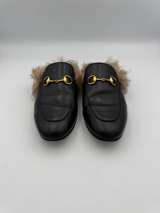 GUCCI Princetown Fur Loafers Size 37