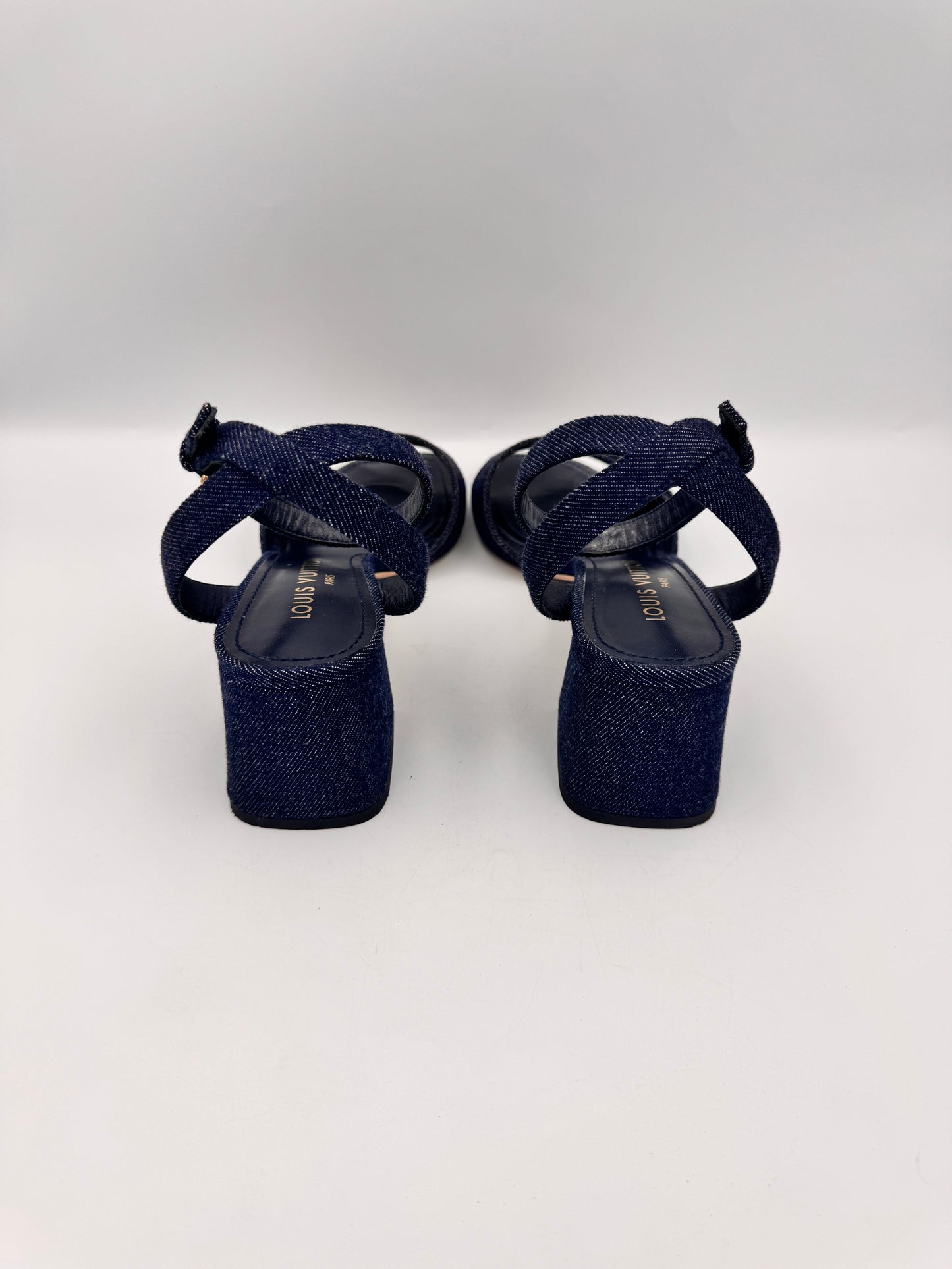 LOUIS VUITTON Denim Sandals Size 39