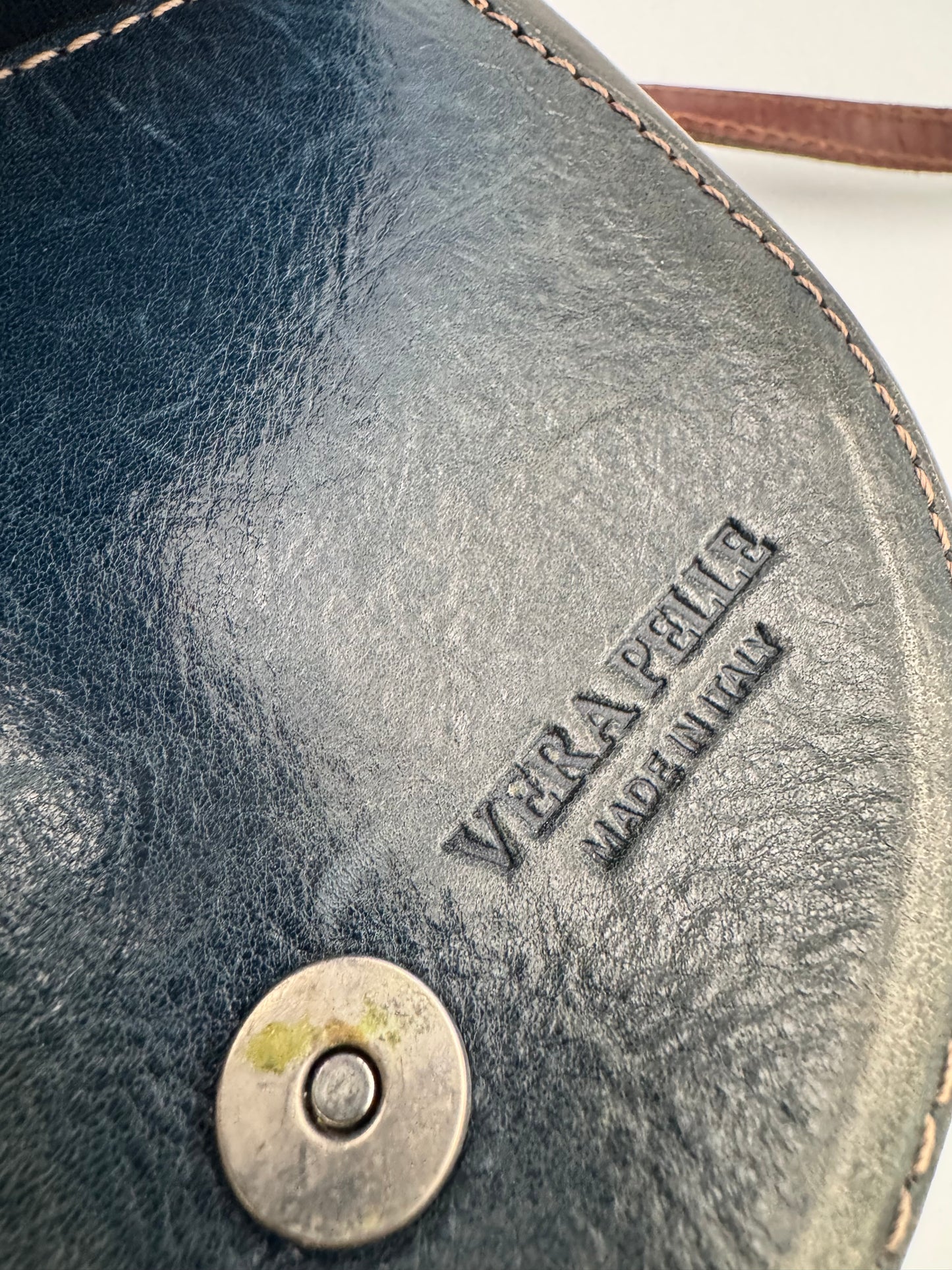 Vintage Vera Pelle Teal Mini Crossbody