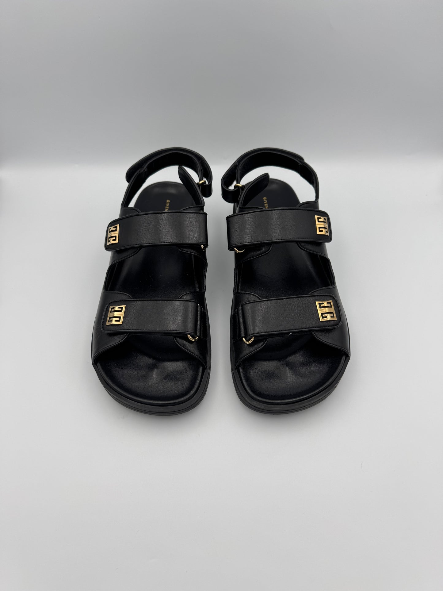 GIVENCHY Black Leather Sandals Size 40