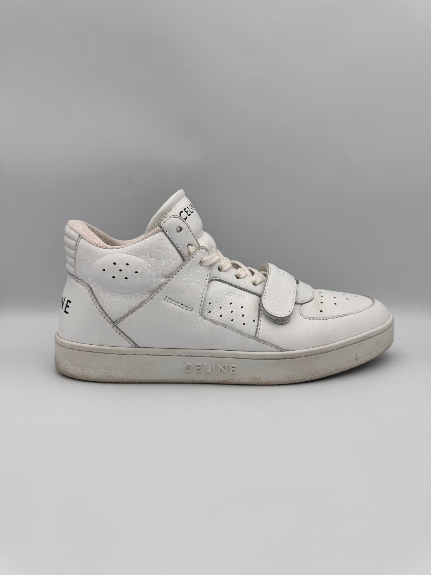 Celine White Mid Sneakers CT-02 Trainer Size 39