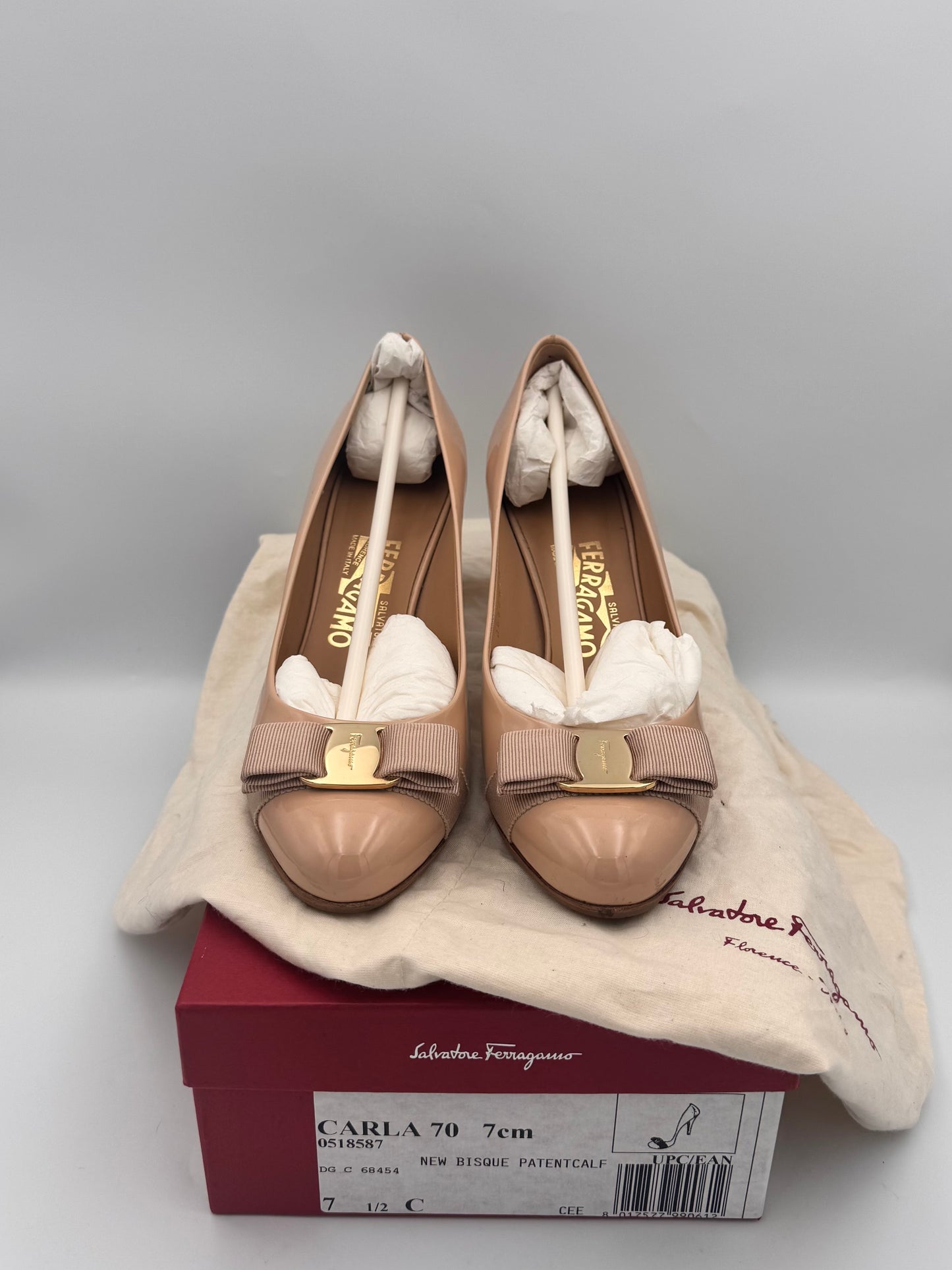 Salvatore Ferragamo Nude Patent Size 7.5