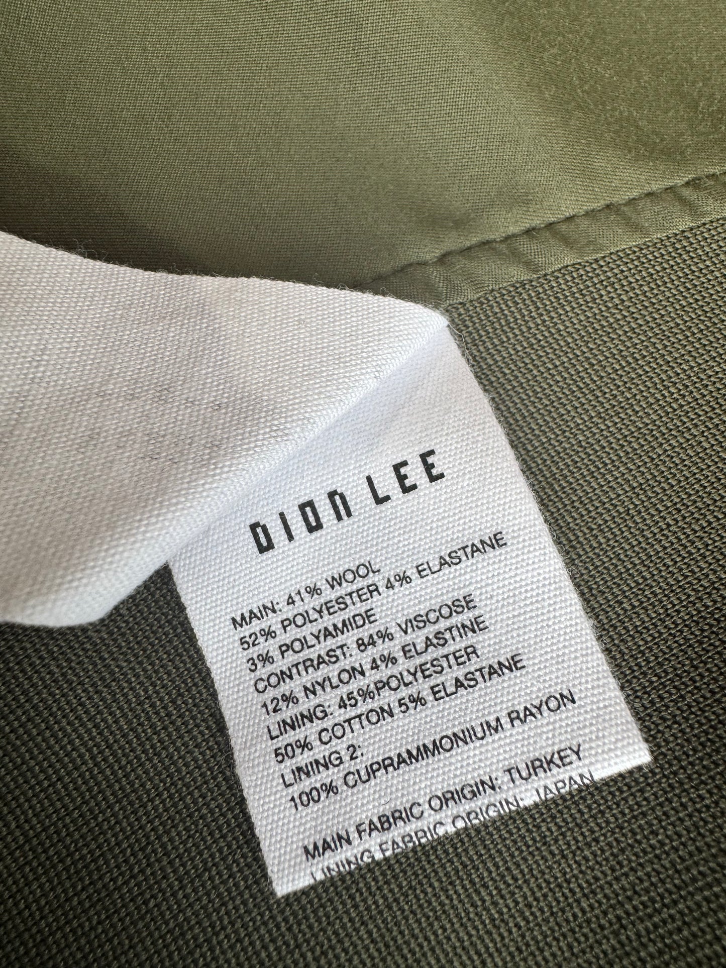 Dion Lee Khaki Corset Jacket - size S