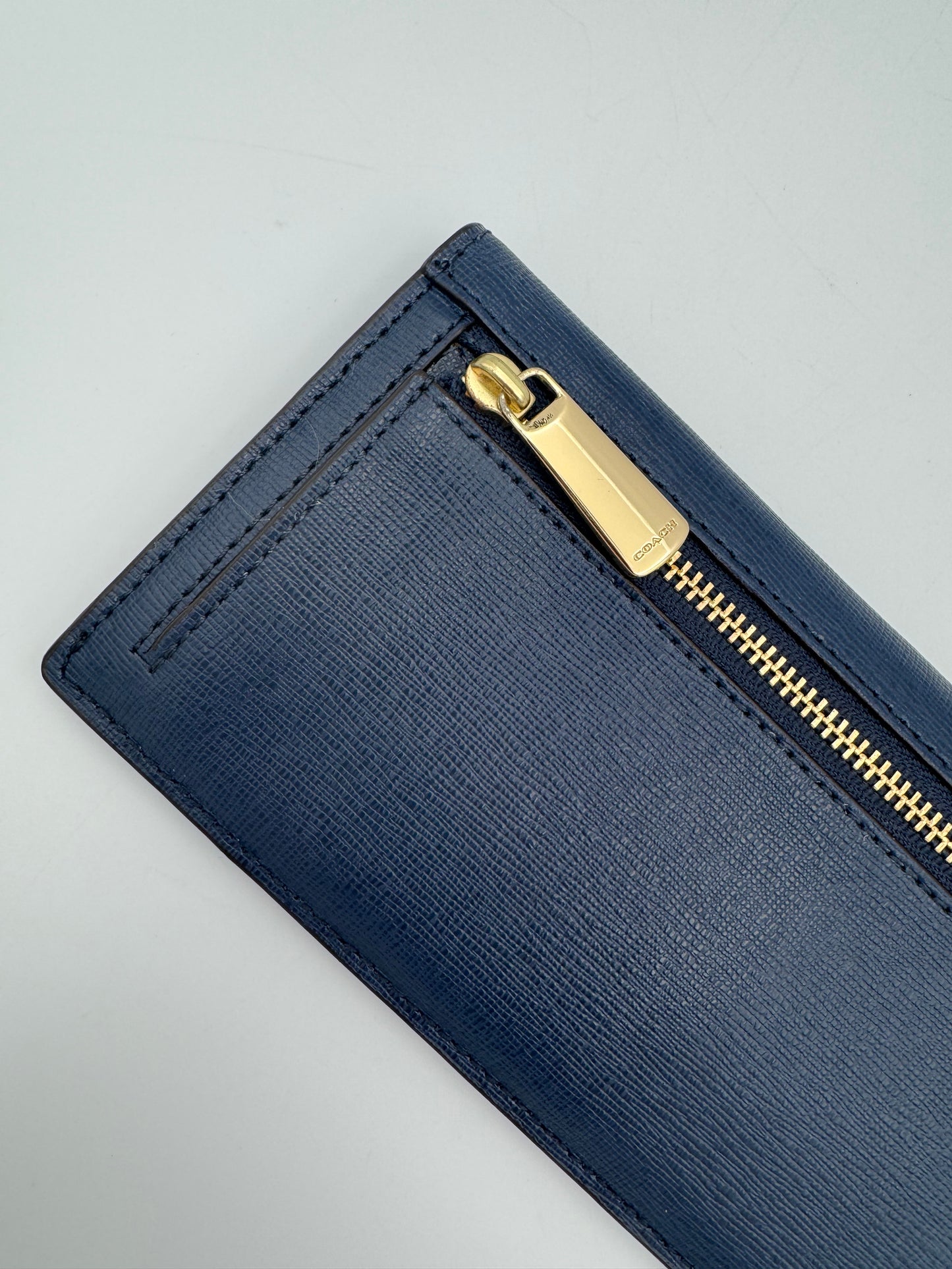 Coach Saffiano Wallet Navy