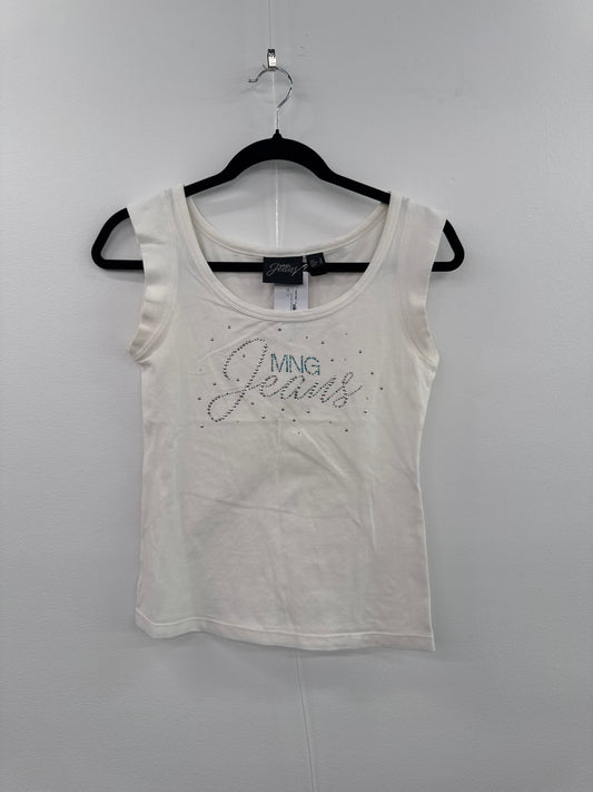 MNG White Embellished Tank - Size S
