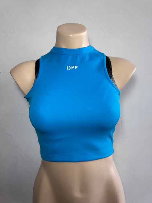 Off White blue crop top - size 40