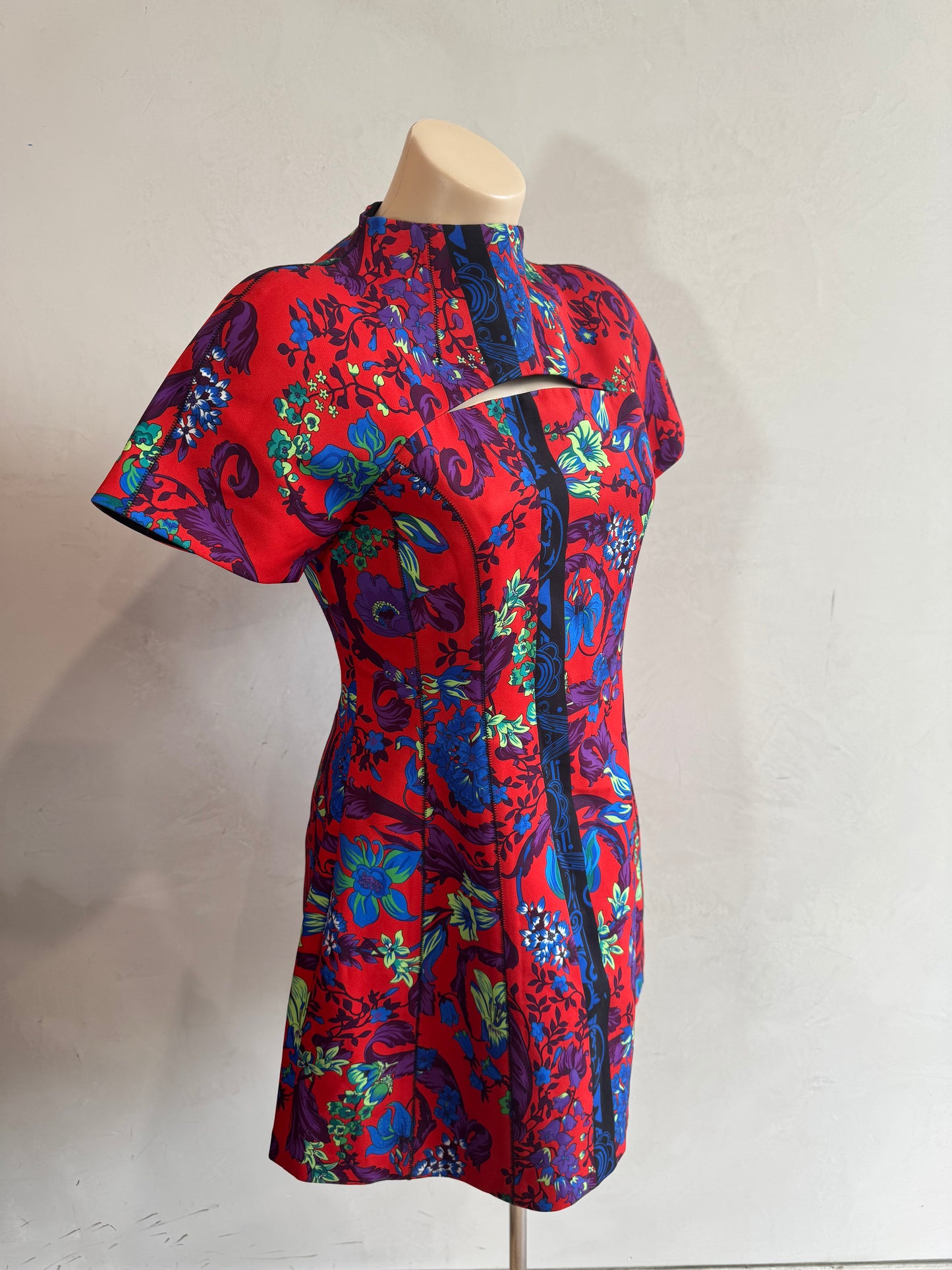 Versace multi print mini dress - size L
