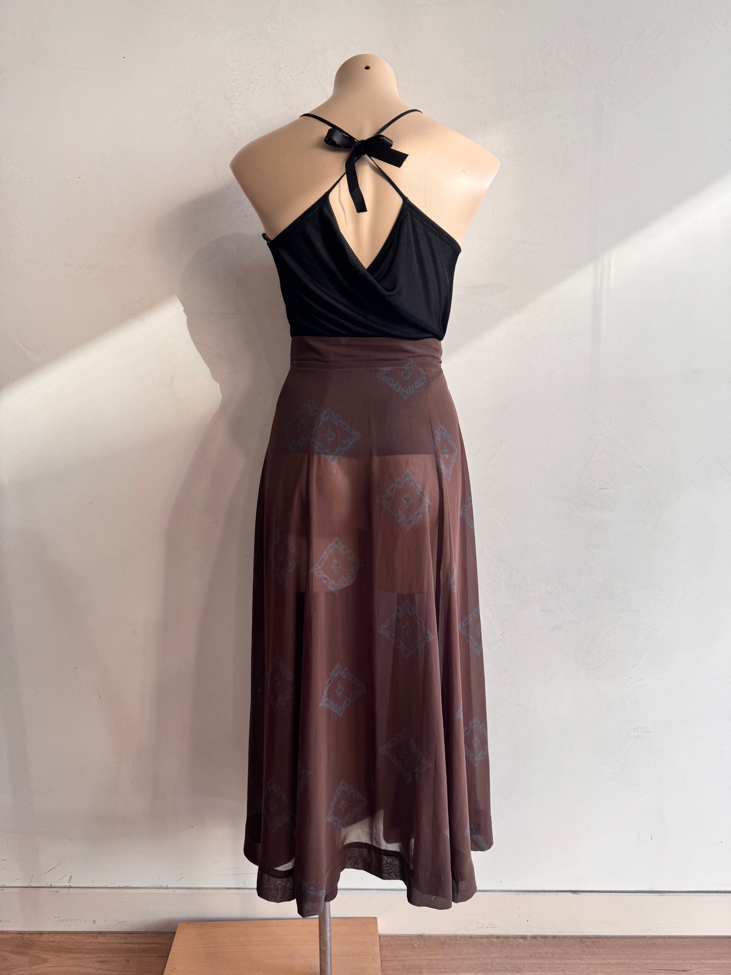 Brown semi sheer skirt - size XS