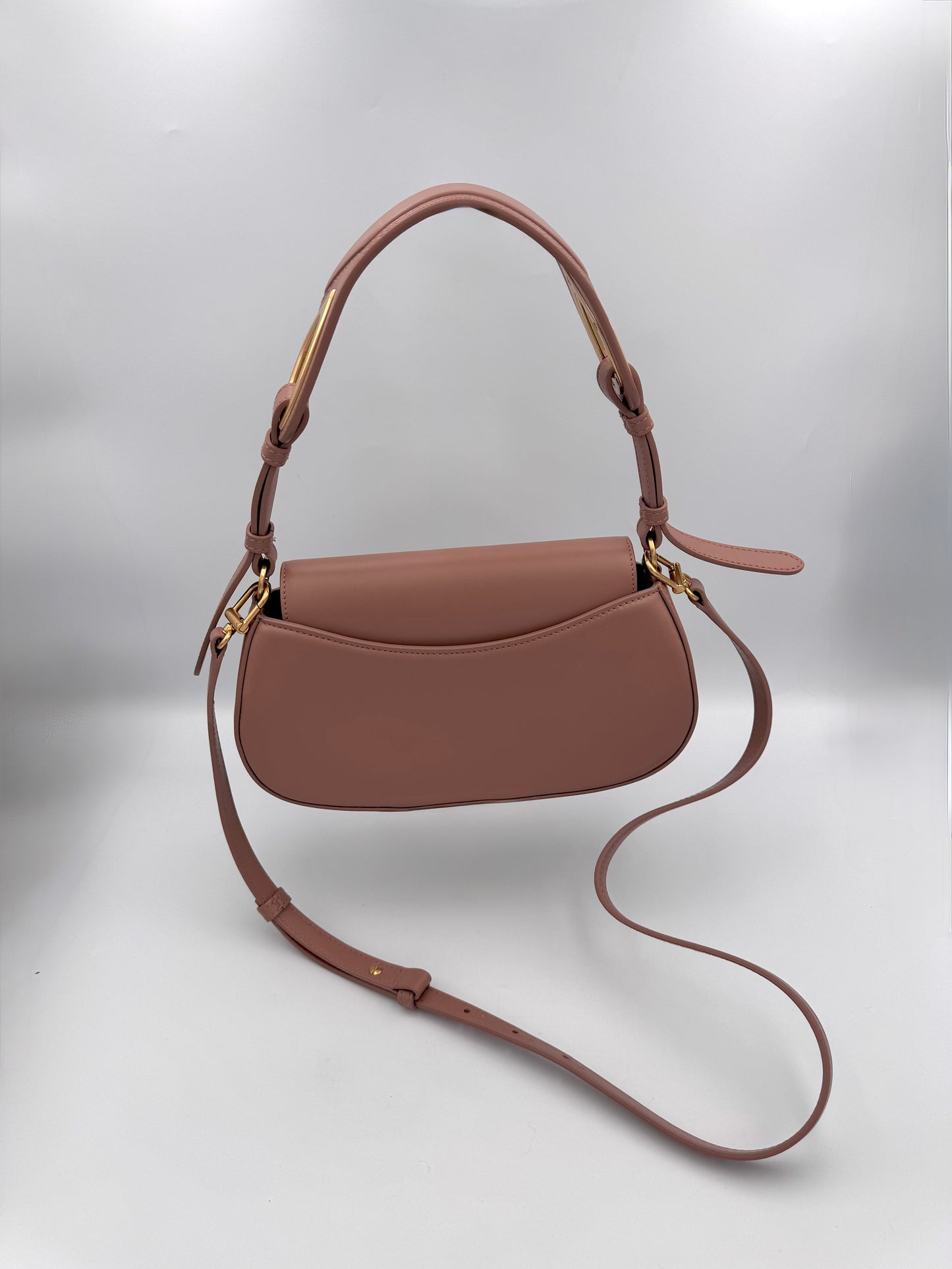 OFF-WHITE Clam Baguette Bag in Beige with Logo