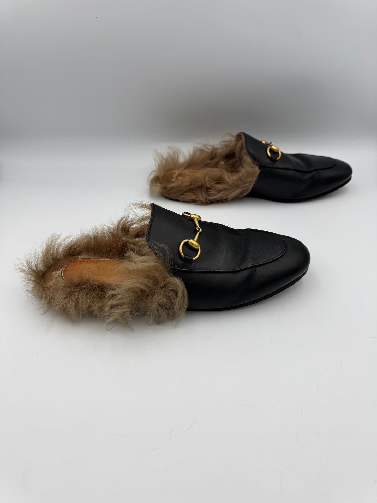 GUCCI Princetown Fur Loafers Size 37