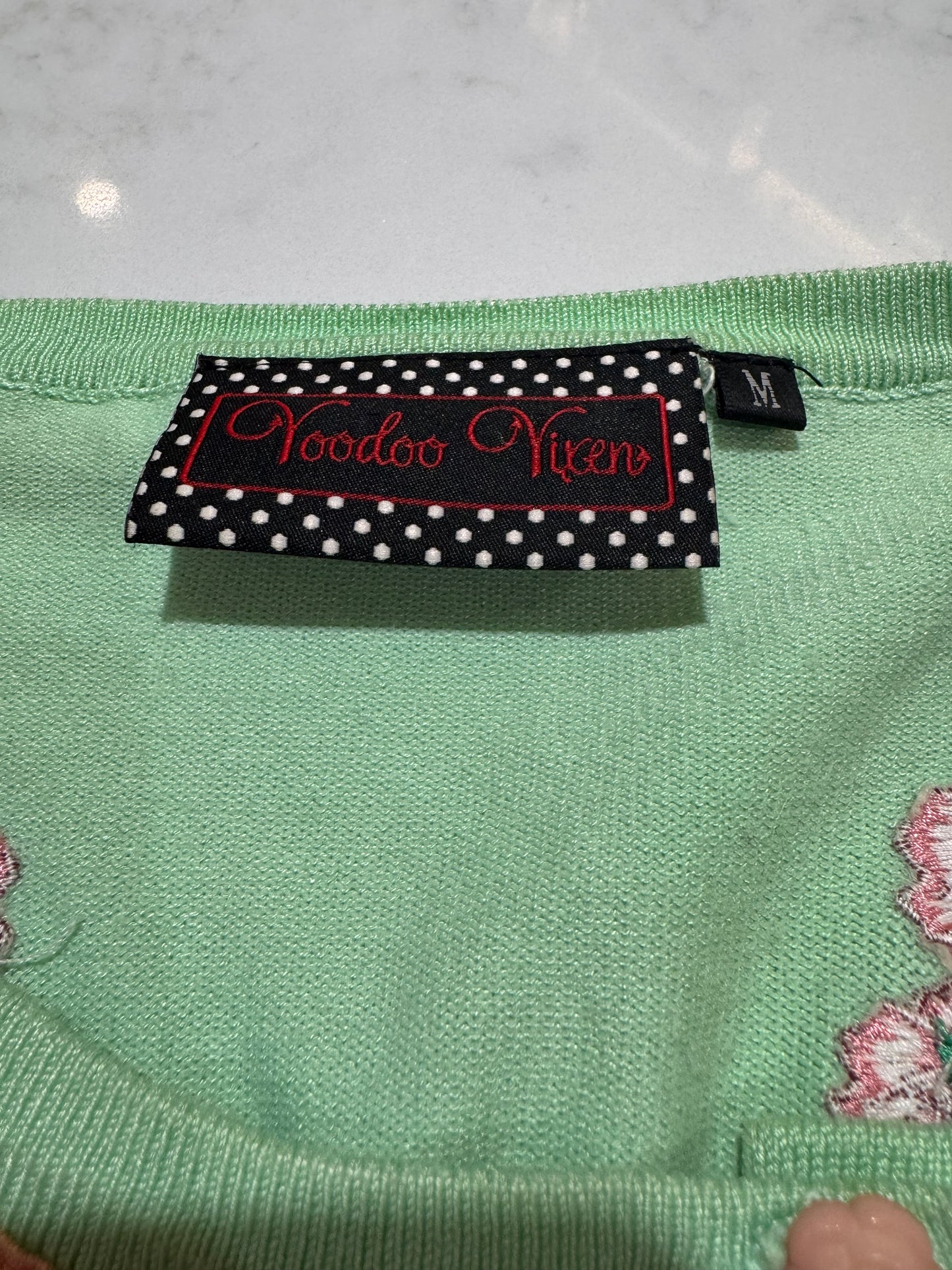 Voodoo Vixen green cardigan - size M