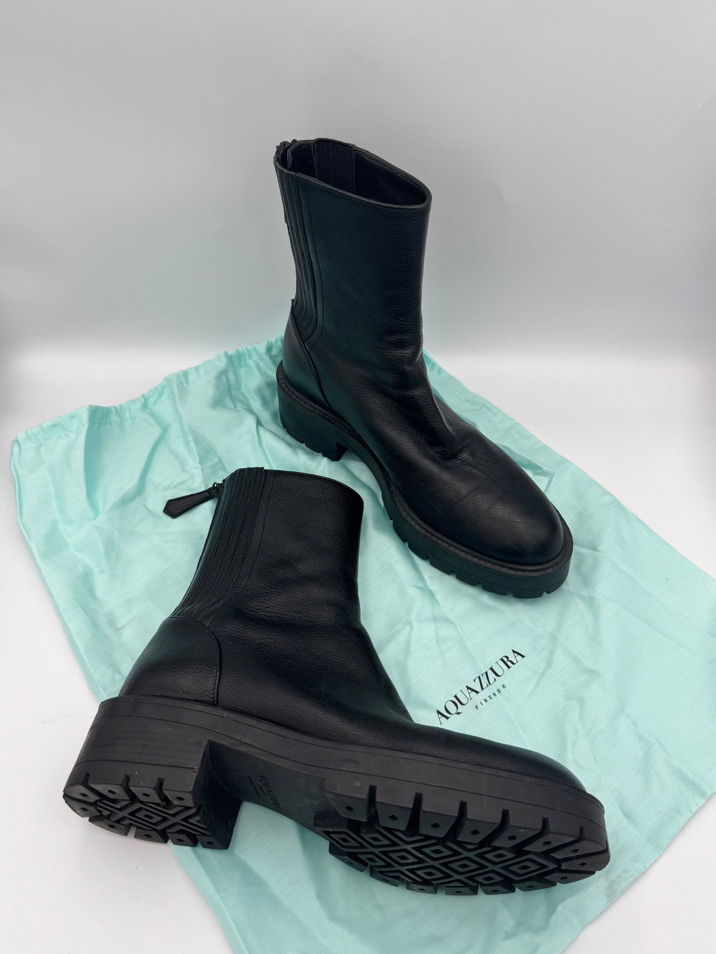 AQUAZZURA Black Chunky Boots Size 38