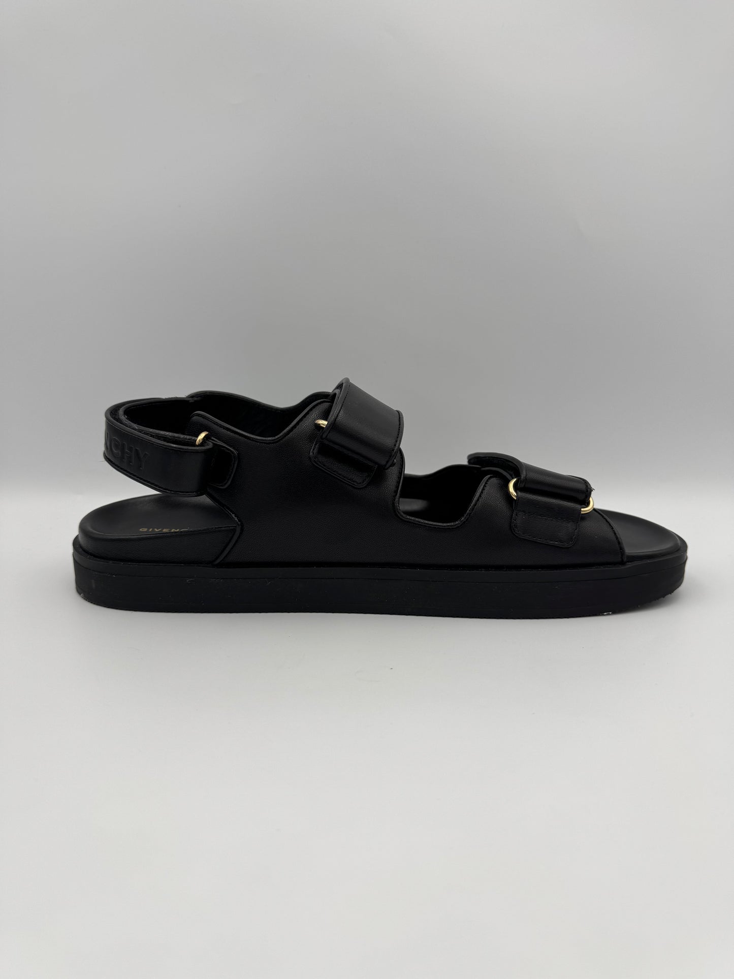 GIVENCHY Black Leather Sandals Size 40
