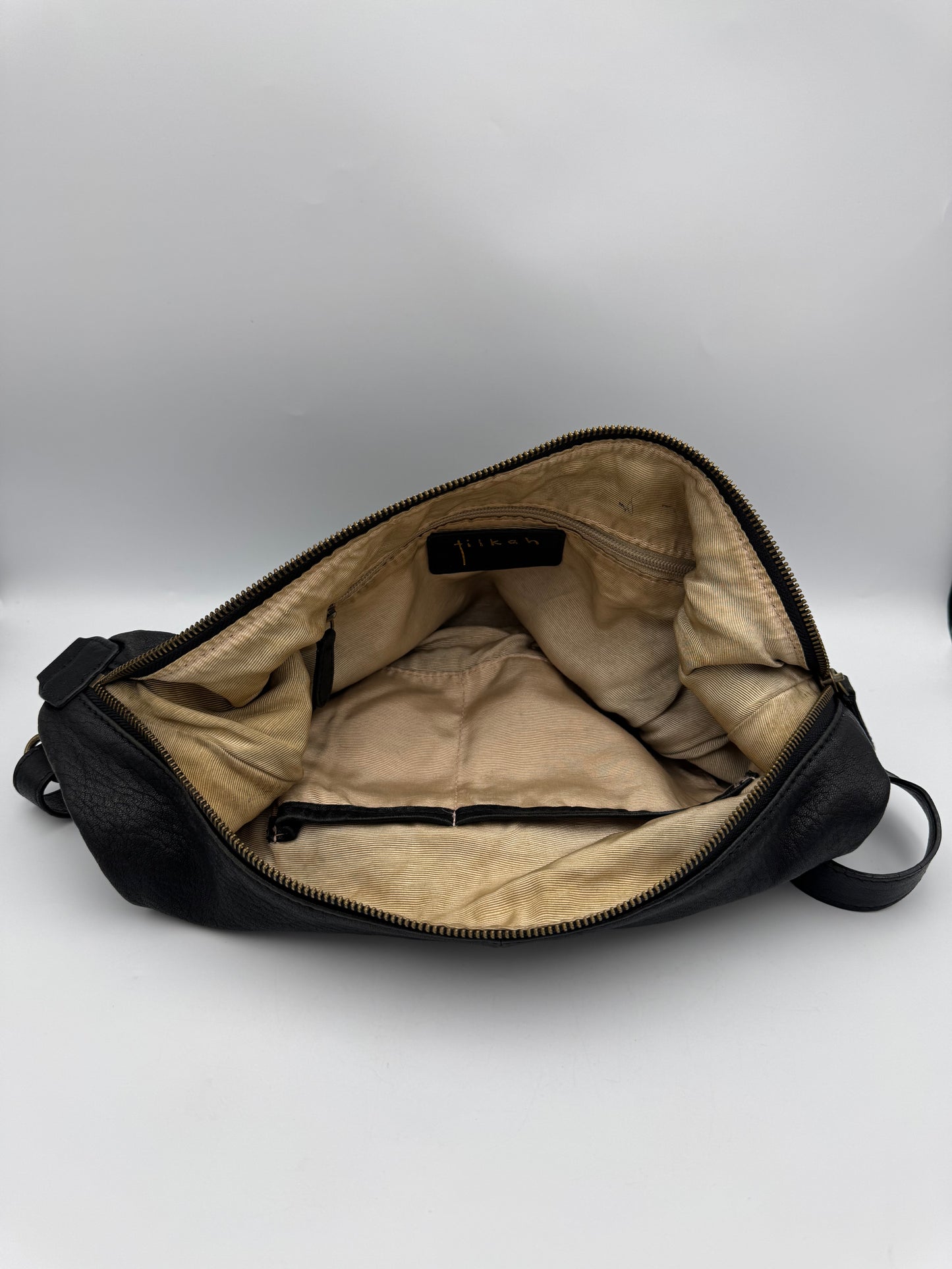 Tikah Black Leather Sling Bag