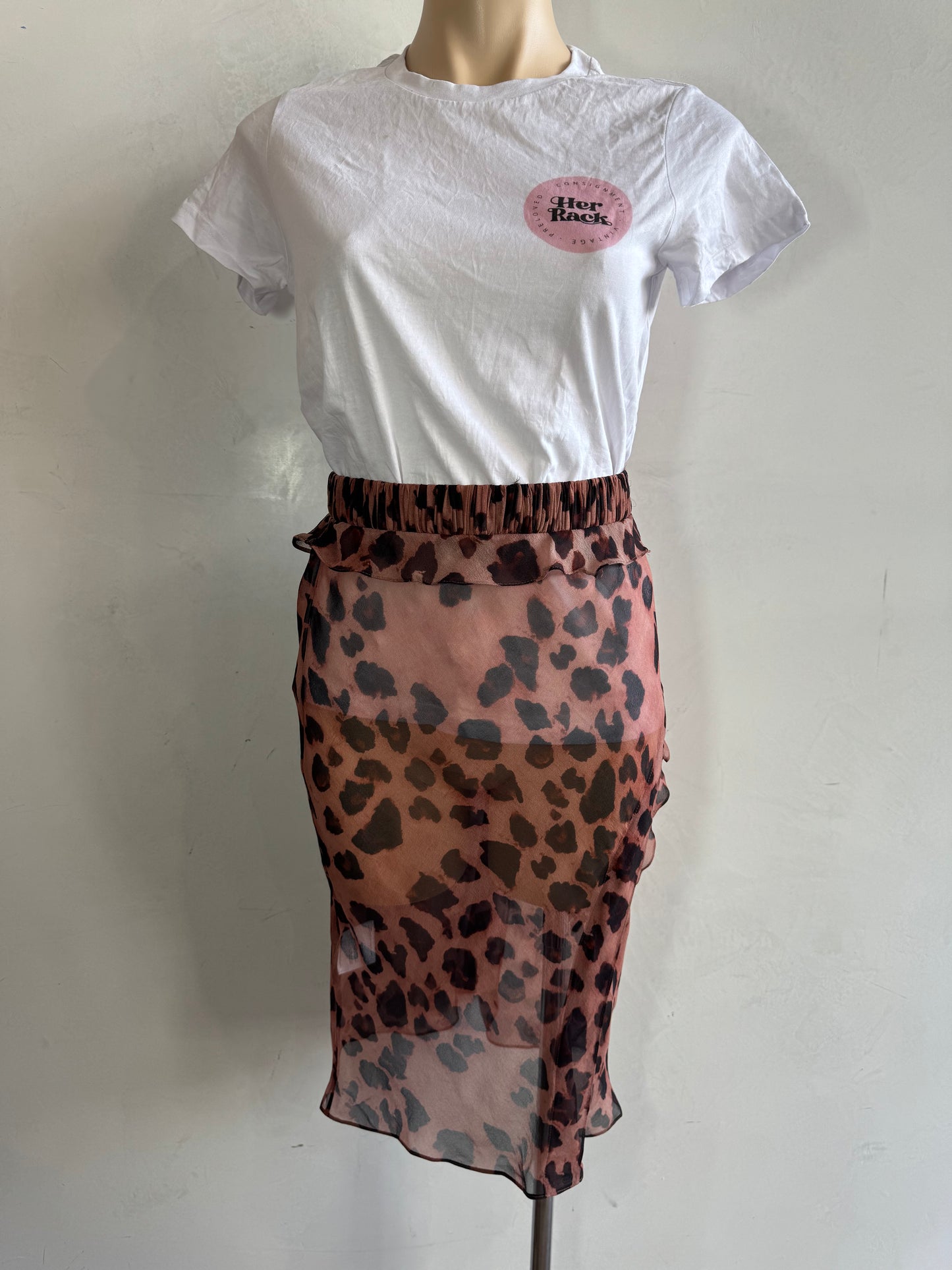 Christopher Besber Leopard Skirt - size 10