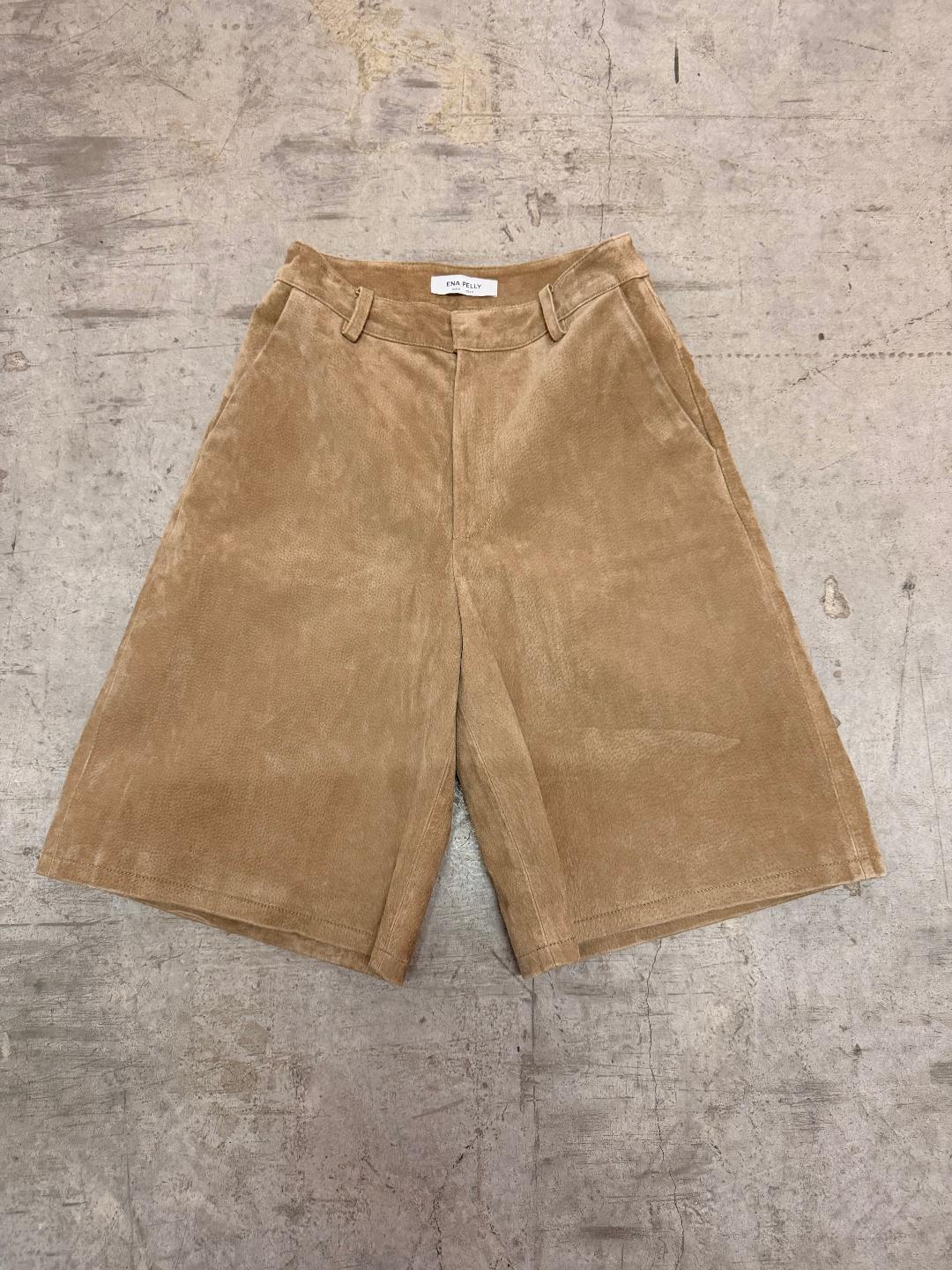 Brown Ena Pelly Tan Suede Shorts - size 6 Size