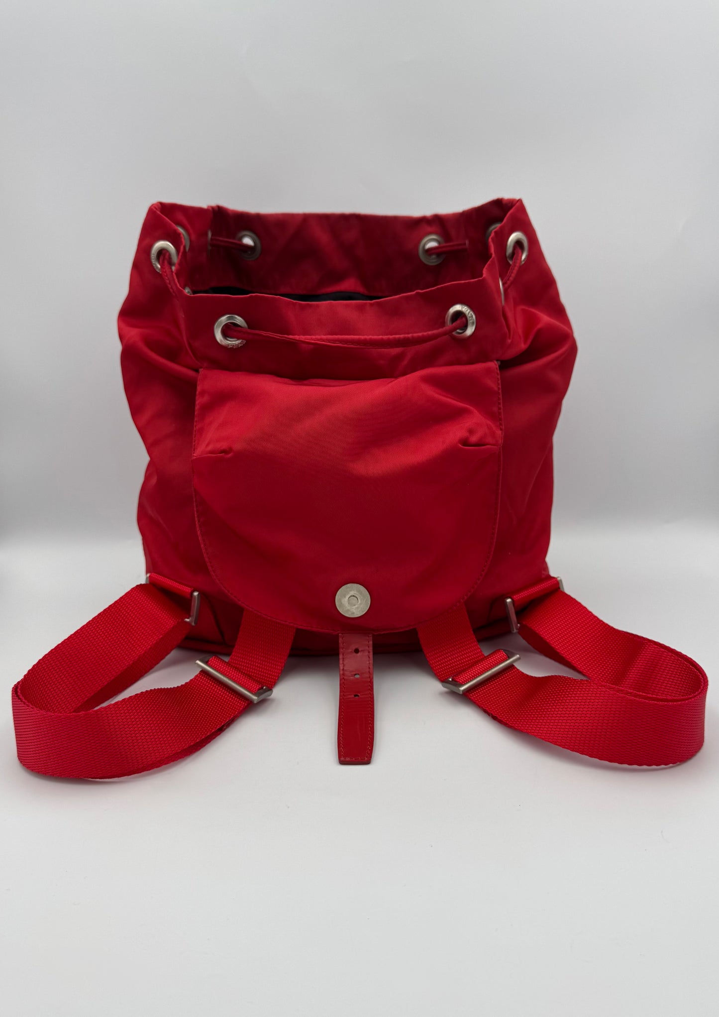 PRADA Red Vela Small Backpack