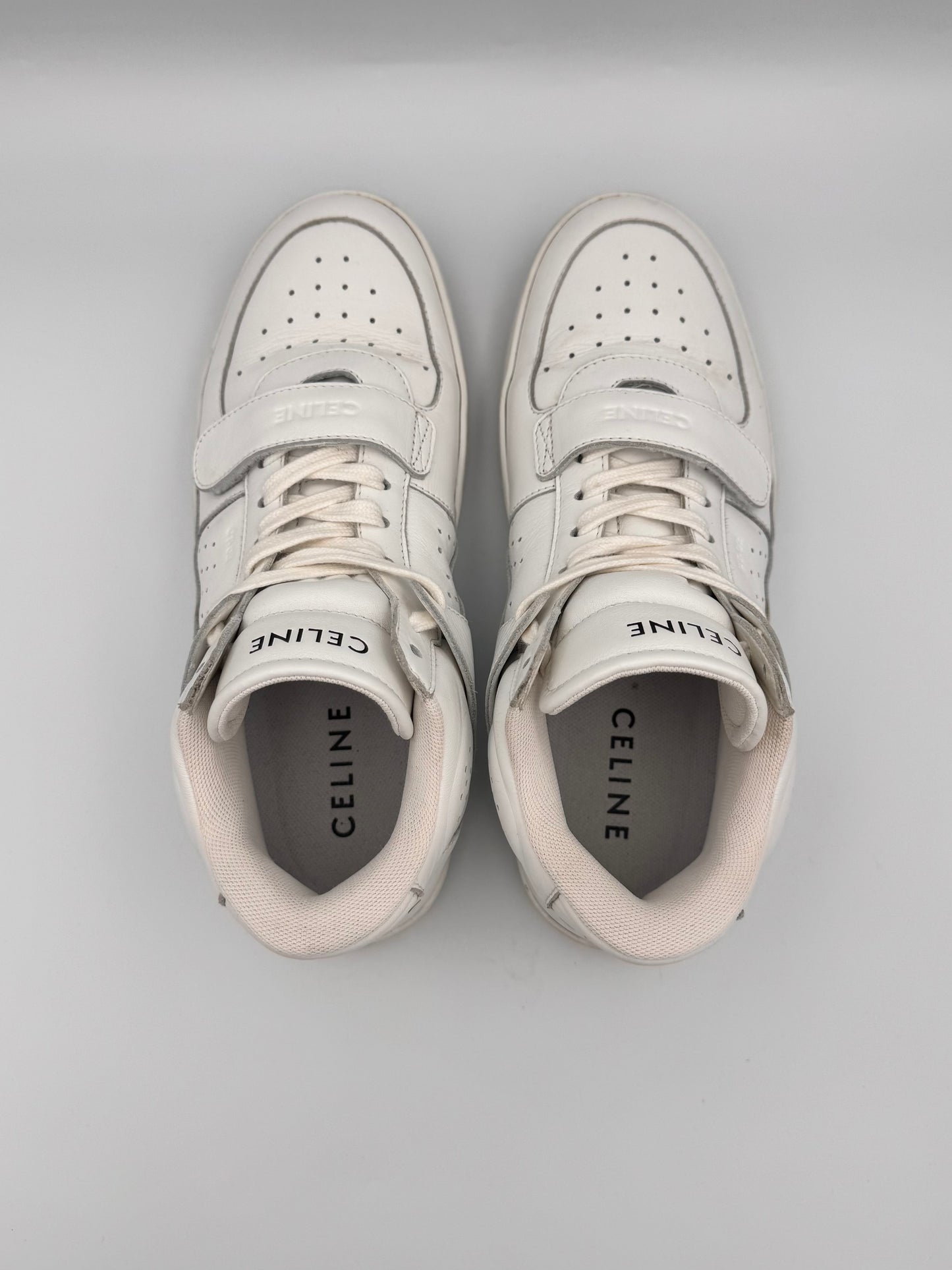 Celine White Mid Sneakers CT-02 Trainer Size 39