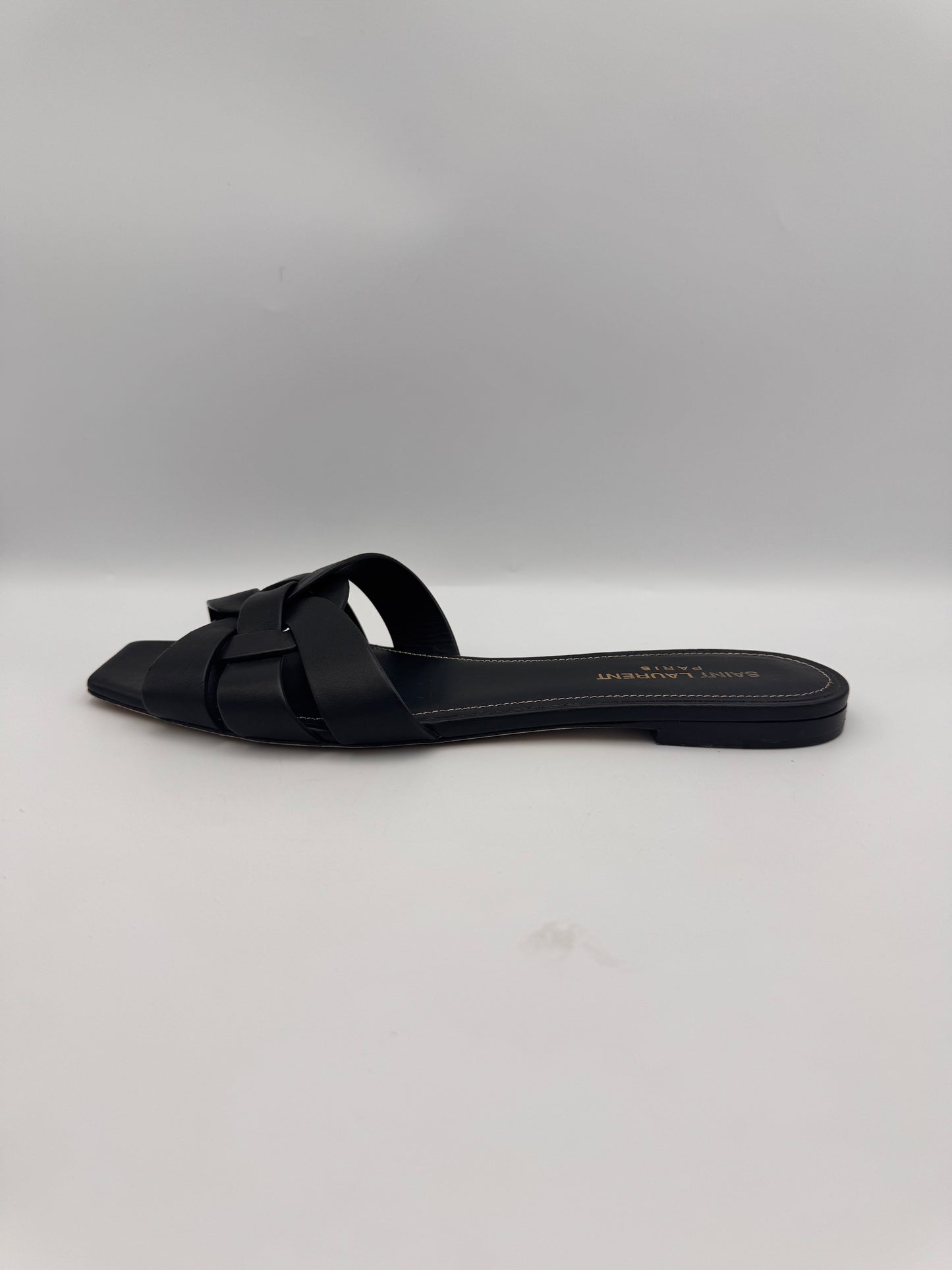 Yves Saint Laurent Black Slides Size 40