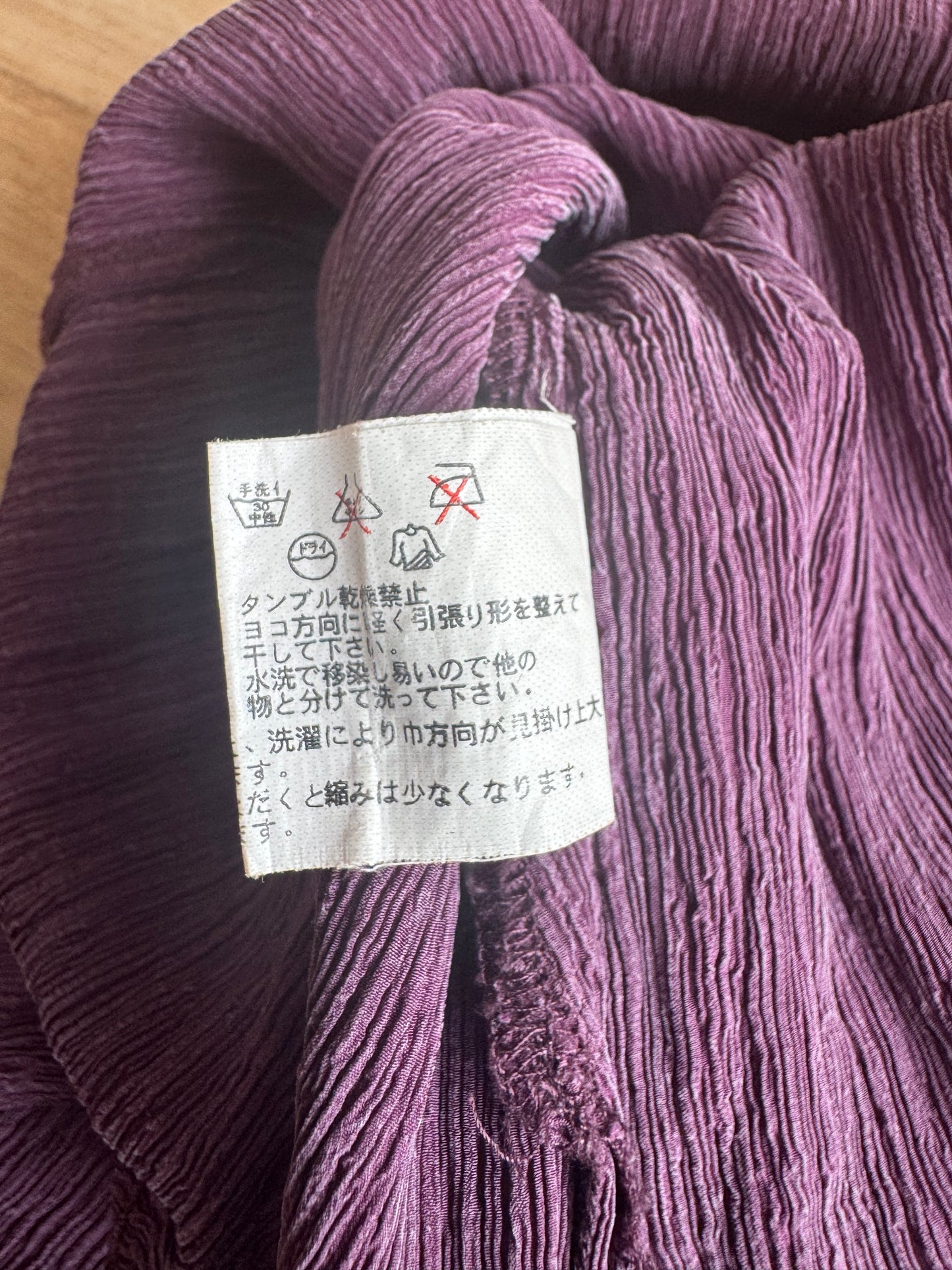 Schonmore Purple silk Crinkle Top - size S