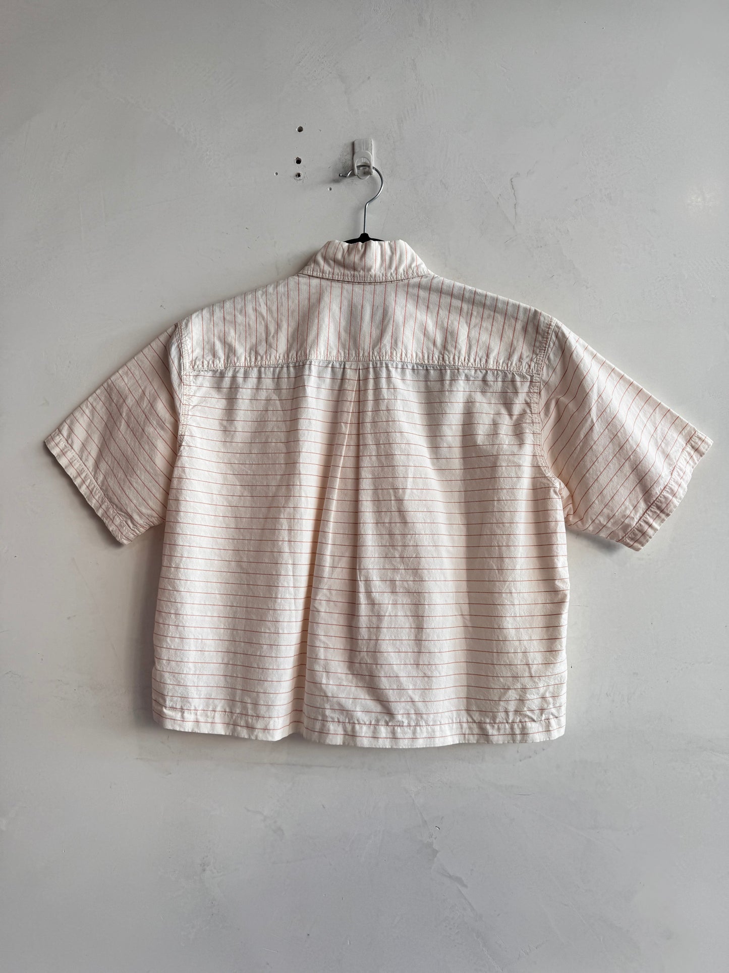Upcycled IXIZ Oranges and Cream stripe shirt - size S